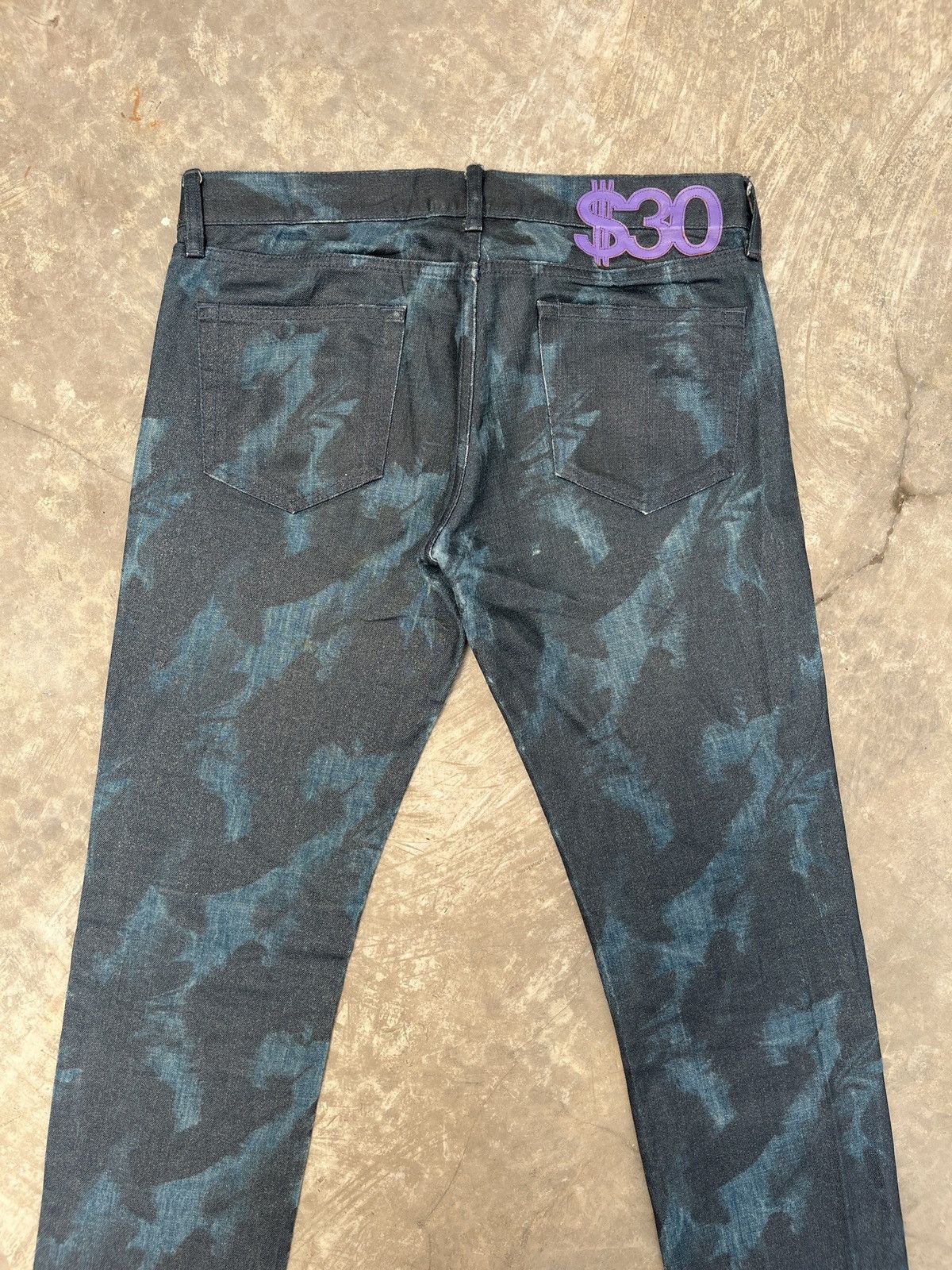 Swagger SAMPLE Swagger Waxed Blue Denim Jeans Size US 31 - 2 Thumbnail