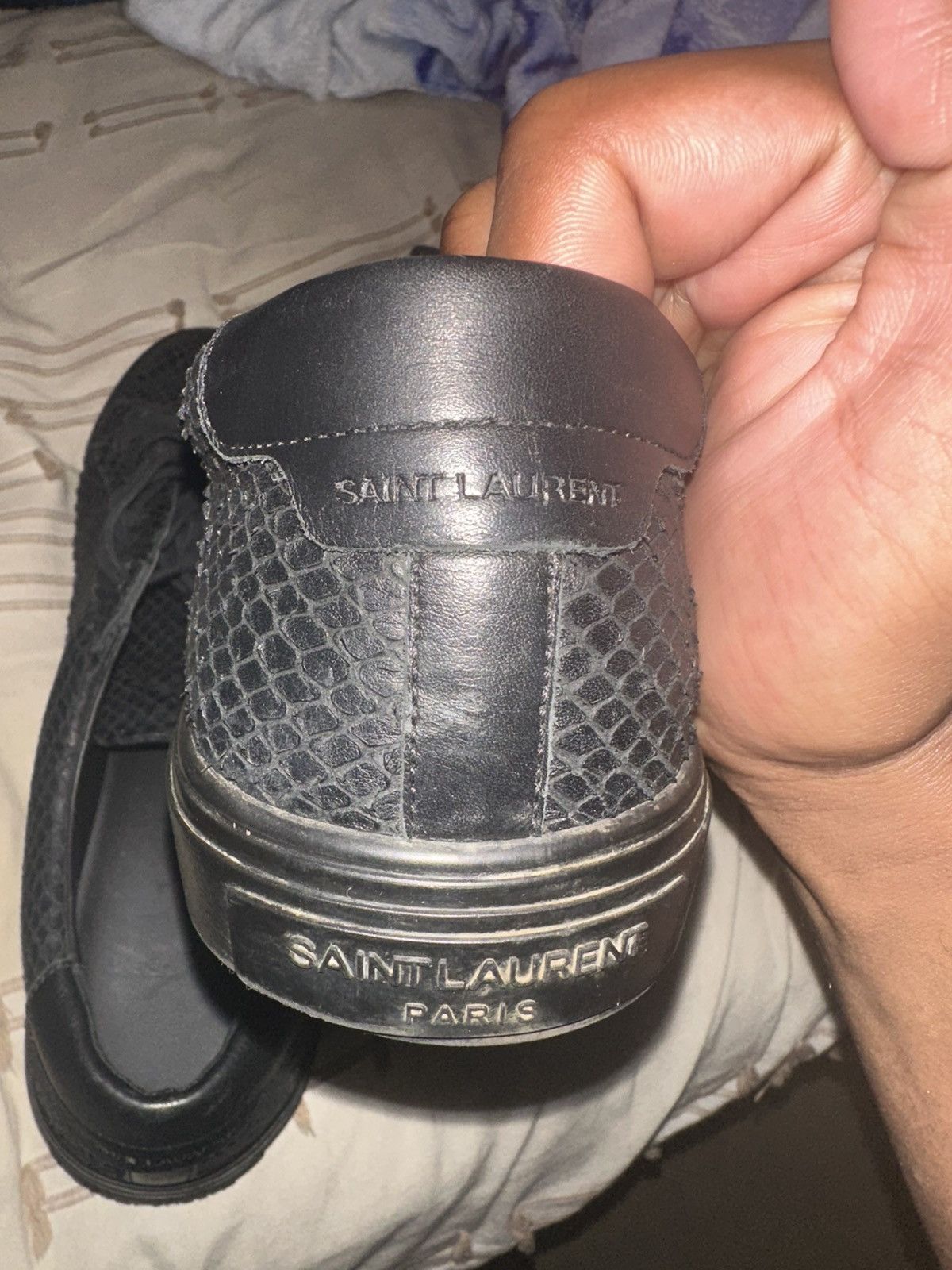 Saint Laurent Paris Saint Laurent SL/06 Court Classic - Black Python Leather Size US 10 / EU 43 - 8 Thumbnail