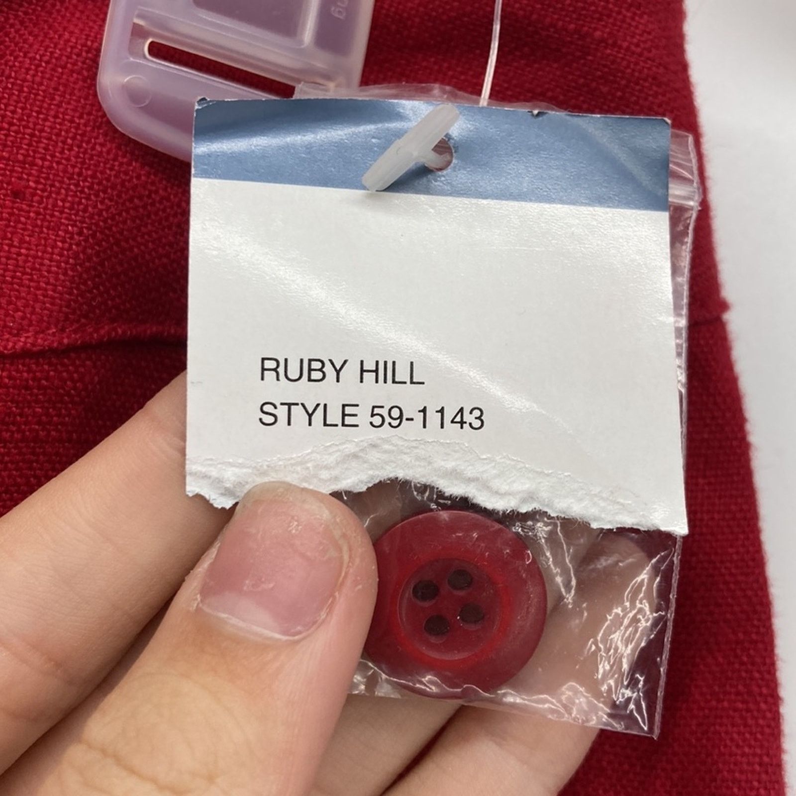 Other Hillard & Hanson red linen button skirt ruby hill casual Size 38" / US 16 / IT 52 - 3 Thumbnail