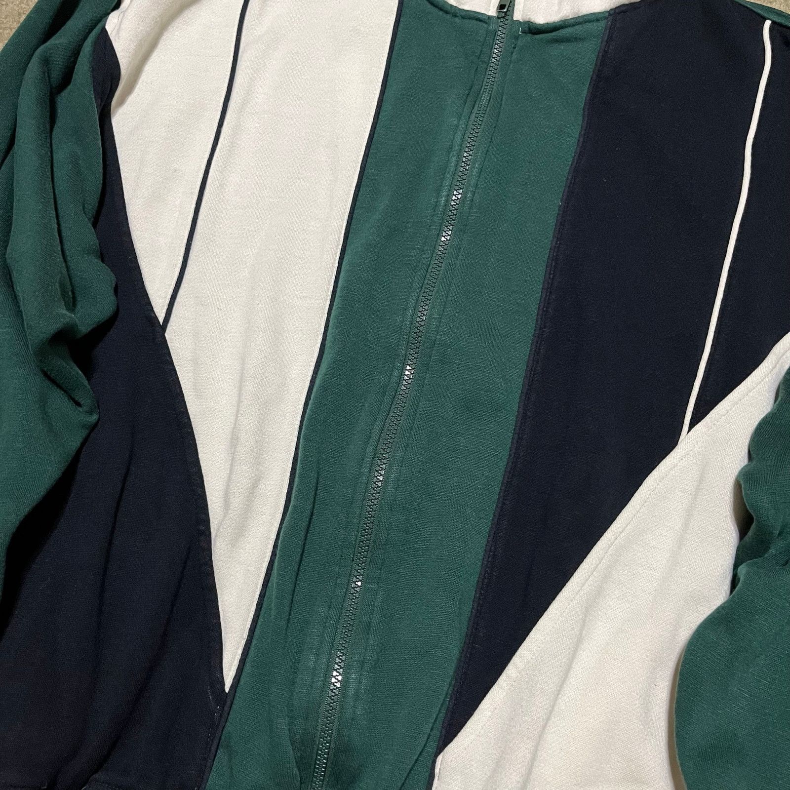 Blair Vintage John Blair Green/White/Black Full Zip Sweatshirt Size US M / EU 48-50 / 2 - 3 Thumbnail