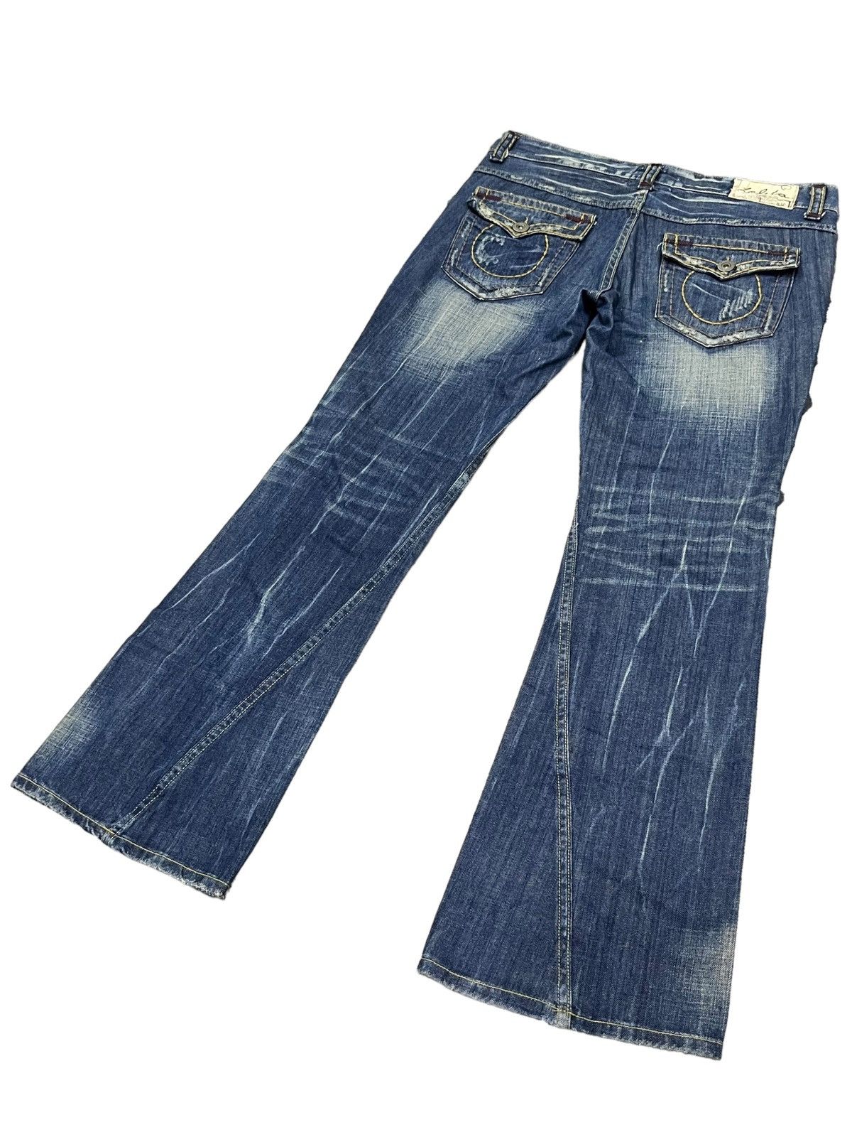 Designer 🔥 LOLITA YOSHITOMO NARA Exotic Vtg Denim Clawmark FLARE💥 Size US 35 - 5 Thumbnail