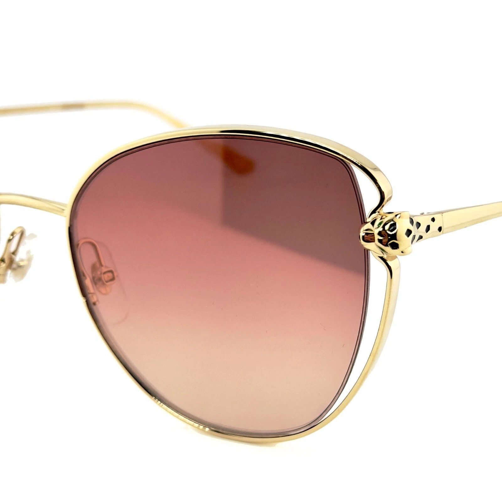 Cartier CARTIER PANTHERE Head CT0236 Gold Mirrored Sunglasses 0236 Size ONE SIZE - 8 Thumbnail