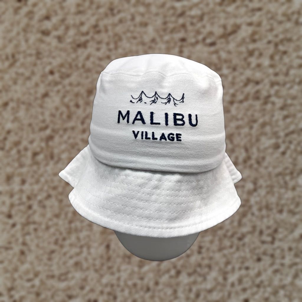 Vintage VINTAGE Malibu Village California Bucket Hat Adult One Size White Summer Beach Outdoor Casual Lightweight Cotton Men's Size ONE SIZE - 1 Thumbnail