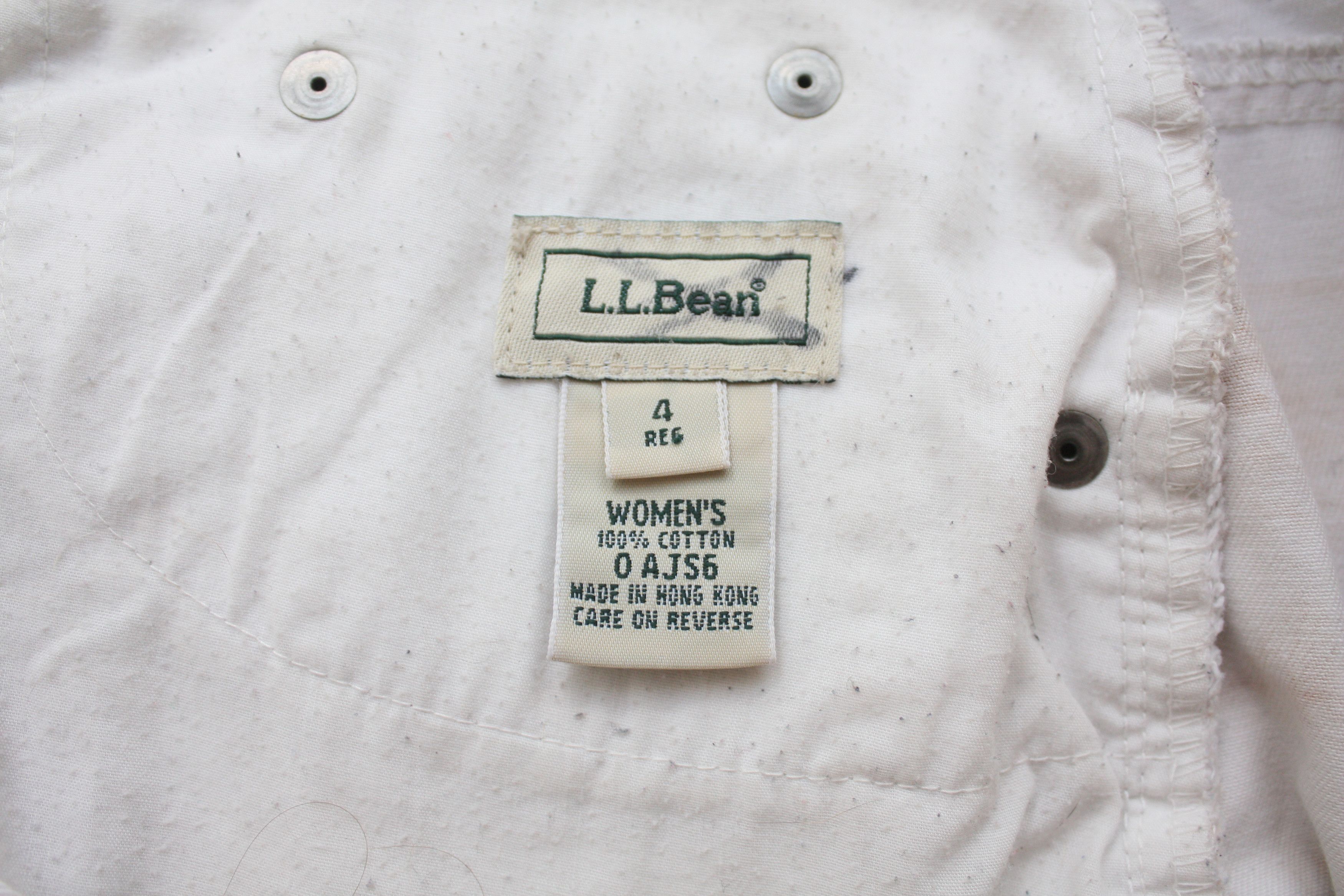 L.L. Bean L.L. Bean Printed White Beige Pants Women's 4 Size 27" / US 4 / IT 40 - 4 Thumbnail