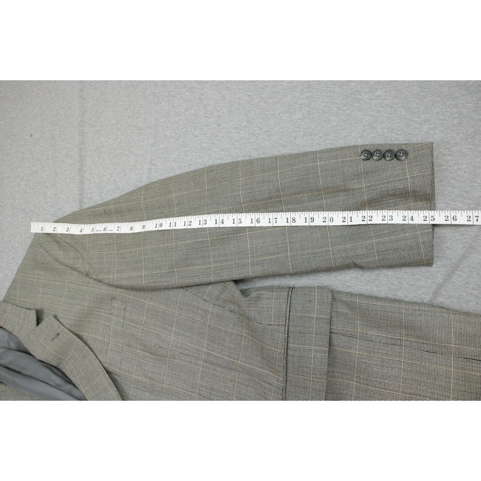 Jos. A. Bank Jos A Bank Blazer Mens 44R Windowpane Silk Wool Signature Size 44R - 8 Thumbnail