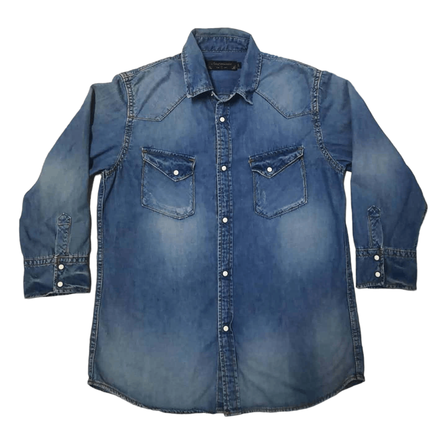 Japanese Brand Nano Universe Soft Denim Button Up Shirt Size US S / EU 44-46 / 1 - 1 Thumbnail