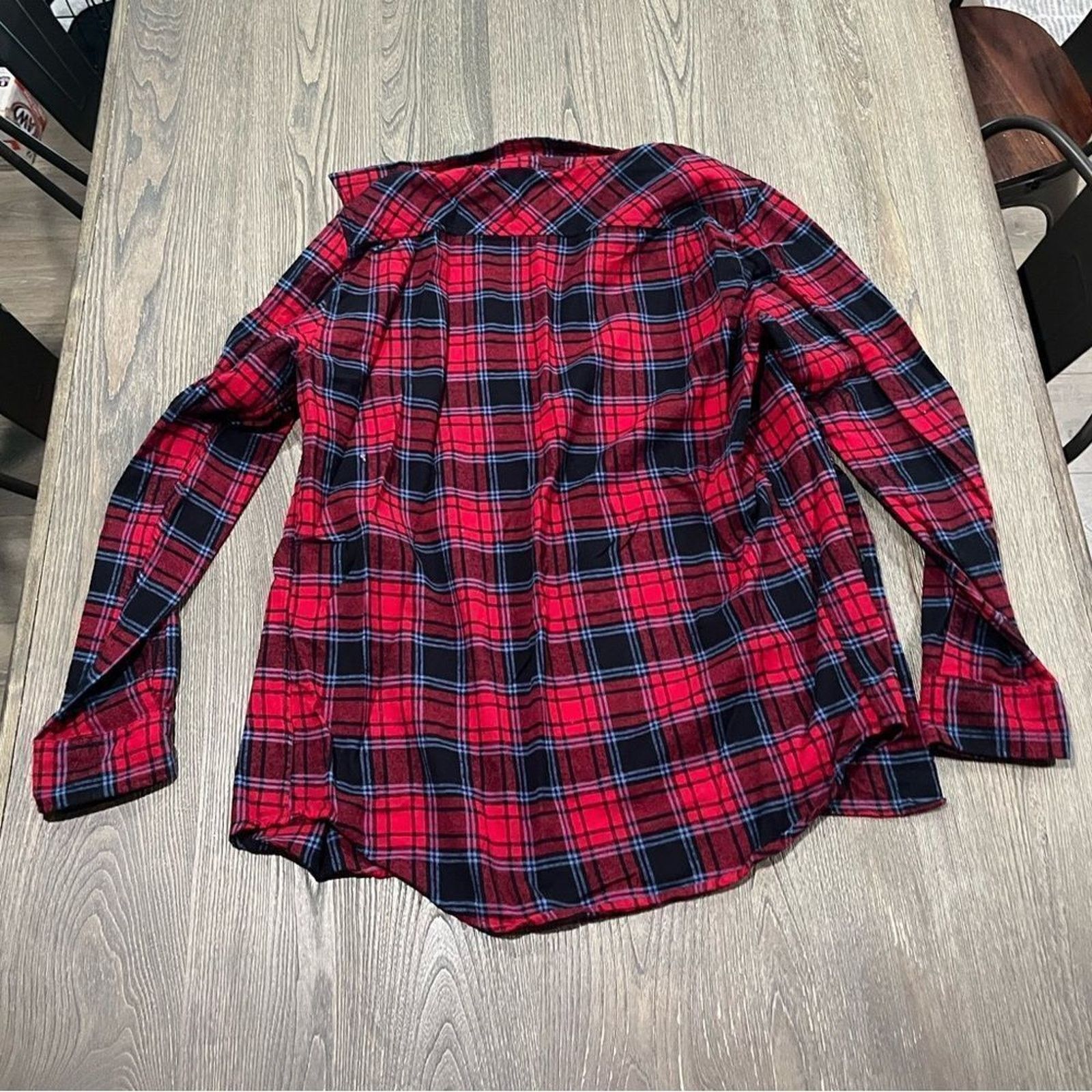 Quiksilver Quiksilver Mens Red Blue Plaid Button Flannel Shirt Size L Size US L / EU 52-54 / 3 - 3 Thumbnail