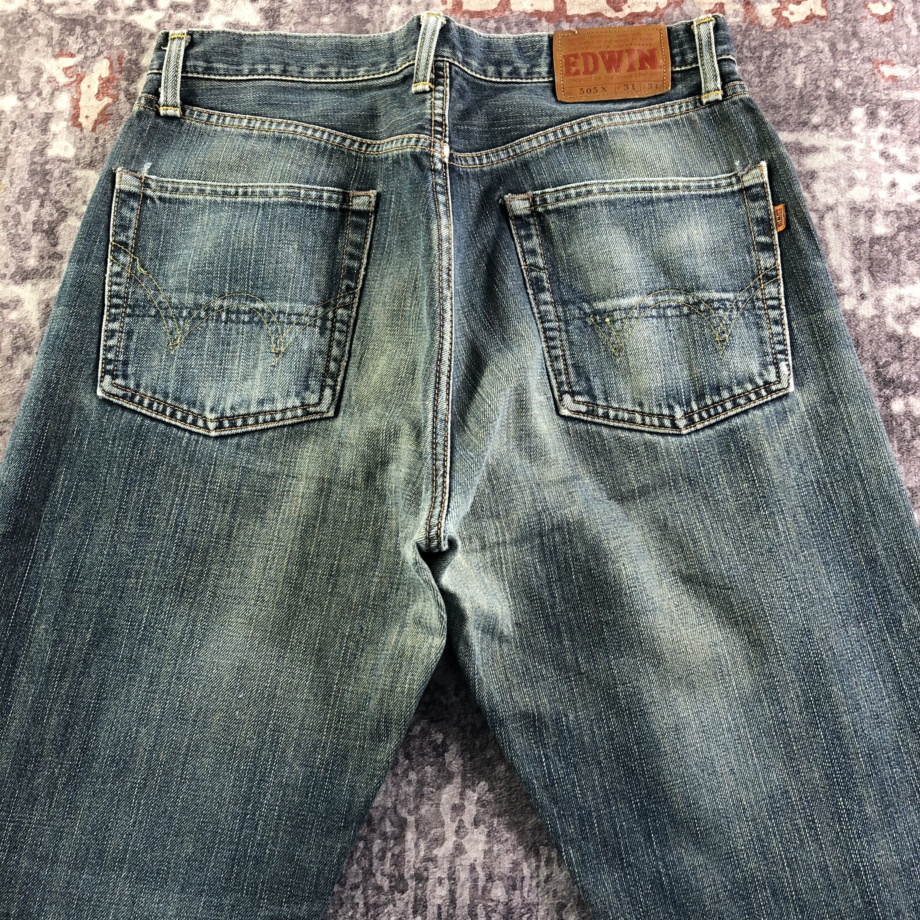 Vintage Blue Wash Edwin 505 Selvedge Jeans-JM3617