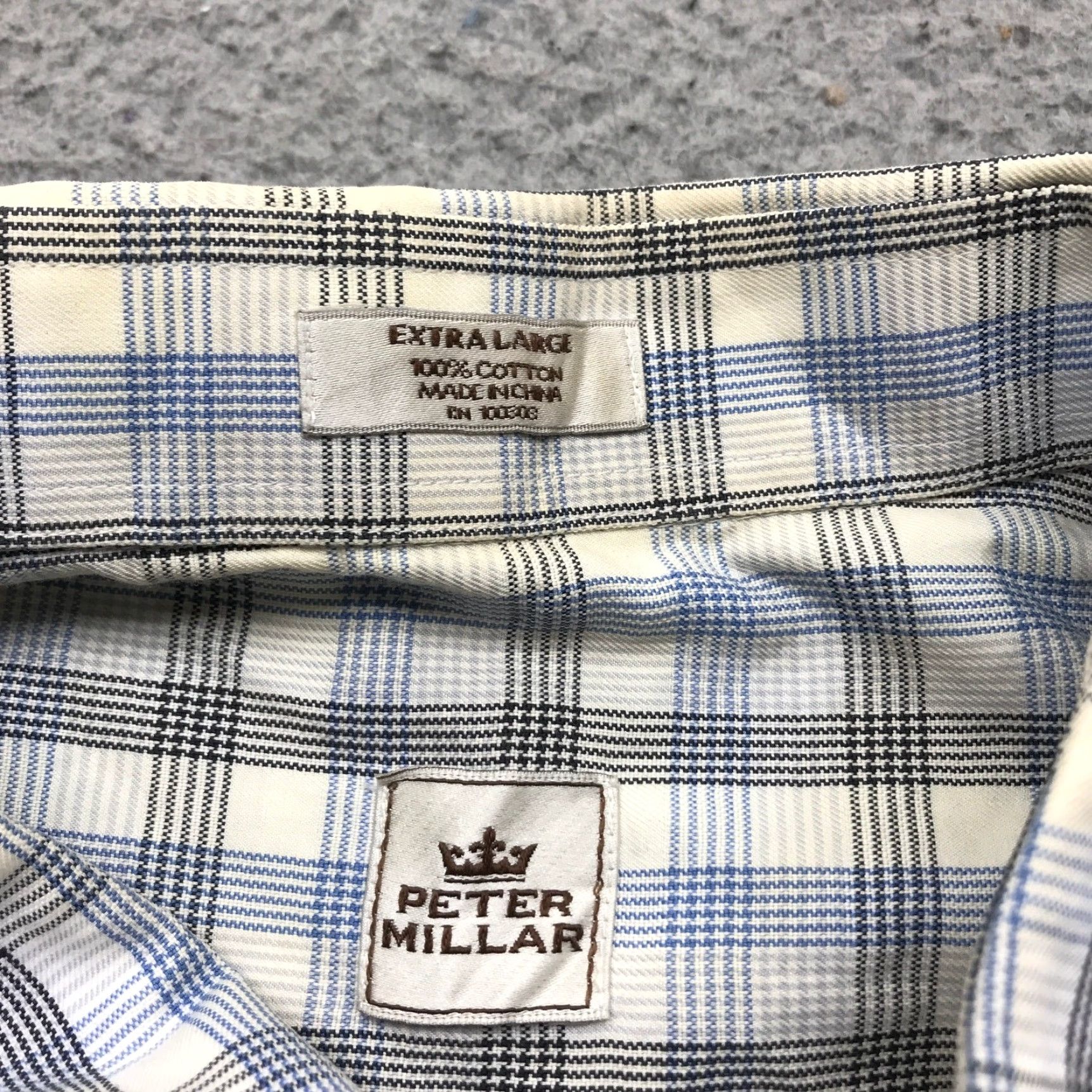 Peter Millar Peter Millar Button-Up Shirt Mens XL Long Sleeve Plaid Pocket Blue White Size US XL / EU 56 / 4 - 4 Thumbnail