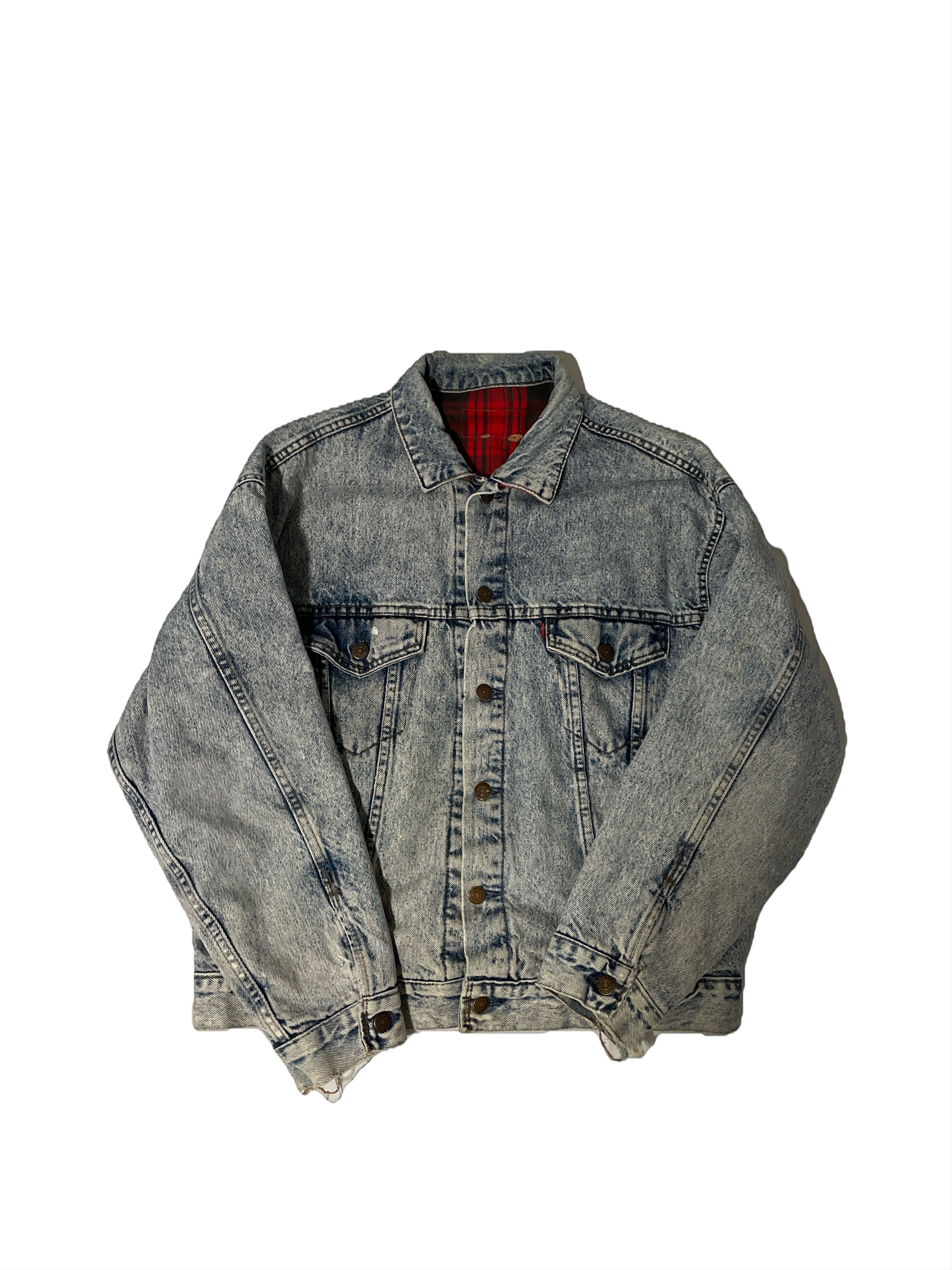 Levi's Vintage Clothing Vintage Levis Flannel Lined Denim Trucker Size US M / EU 48-50 / 2 - 1 Thumbnail