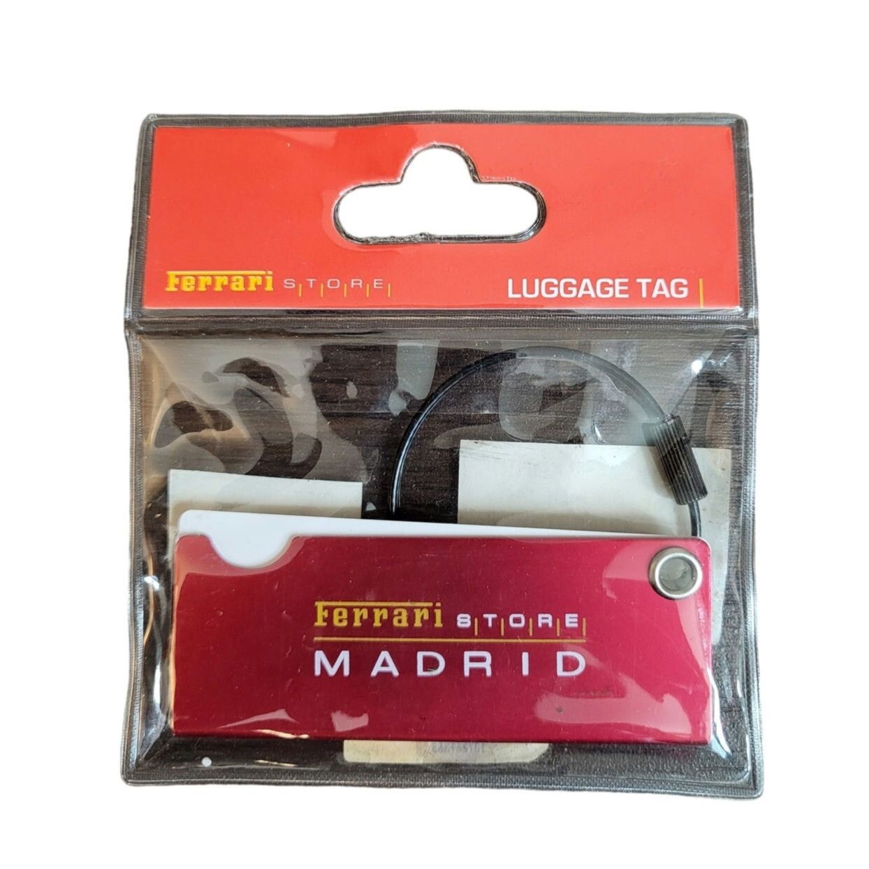 Ferrari FERRARI Store Luggage Tag MADRID New Red NWT Supercar Size ONE SIZE - 2 Thumbnail
