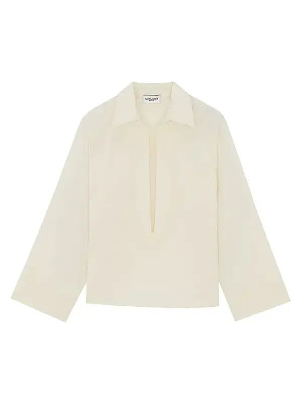 o1bcso1str0625 Vareuse Shirt In Cotton And Linen in White