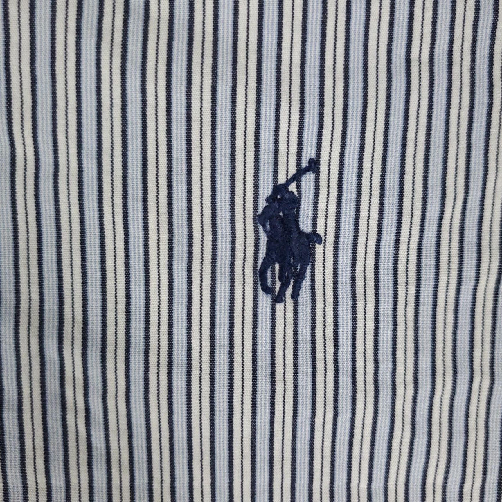Ralph Lauren Ralph Lauren Dress Shirt Mens Size 18 Blue Striped Long Sleeve Button-Up Regular Fit Size 48R - 3 Thumbnail