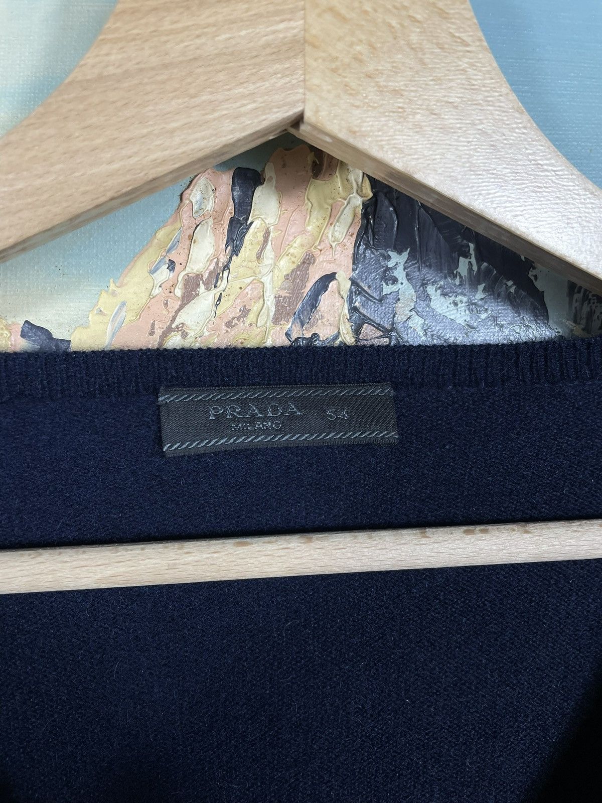 Prada × Vintage Prada Cashmere Navy Knitwear Sweater Luxury Designer Premium Size US L / EU 52-54 / 3 - 5 Thumbnail