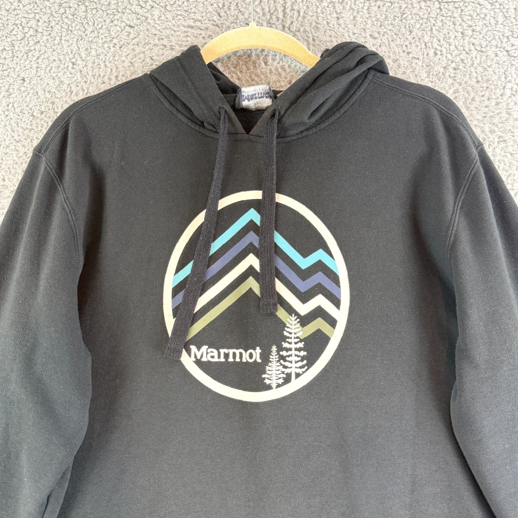 Marmot Marmot Hoodie Mens Large Black Graphic Print Pullover Long Sleeve Knit Shirt Size US L / EU 52-54 / 3 - 2 Thumbnail