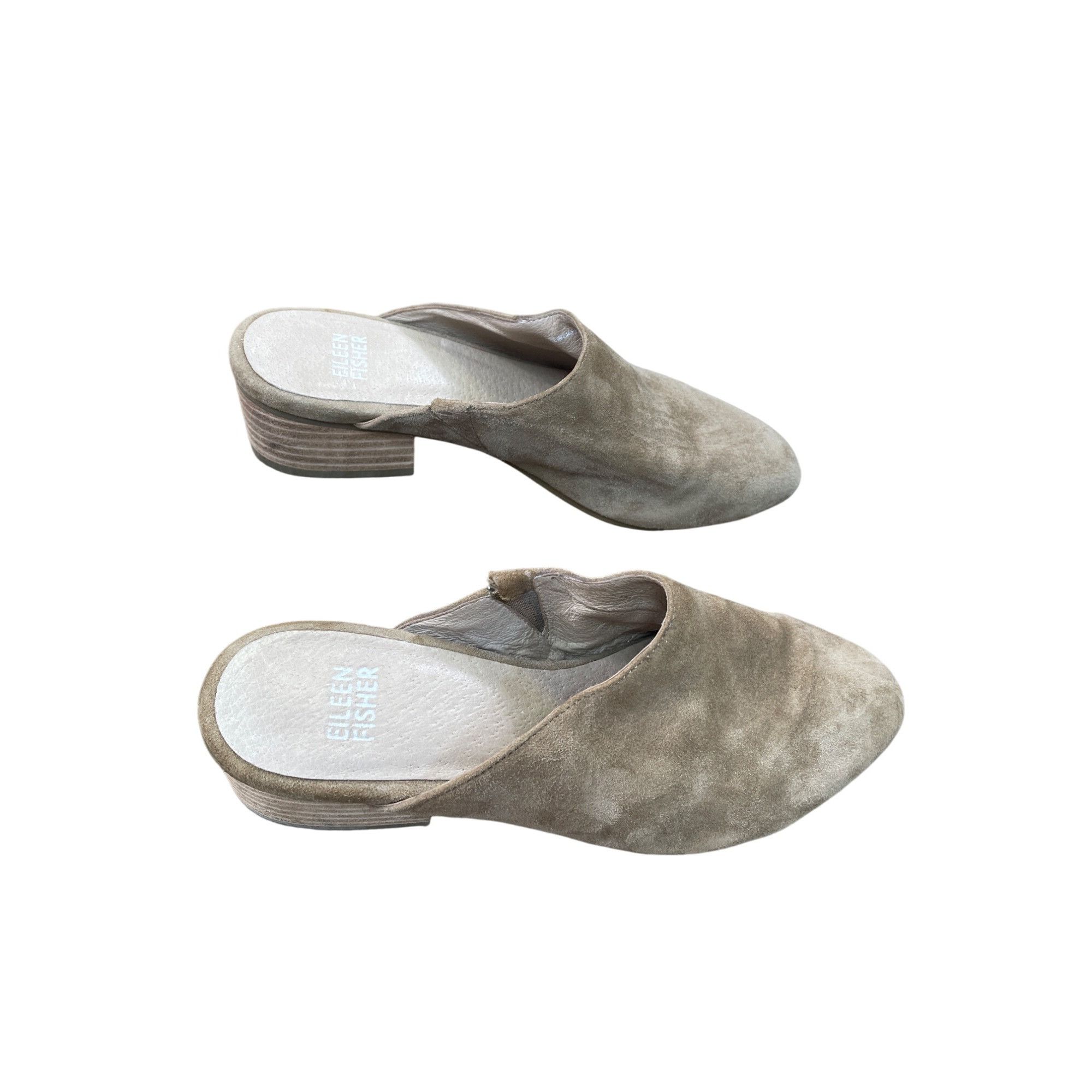 Eileen Fisher Eileen Fisher Womens Tan Suede Block Mules Shoes Size 5 SKU Size US 5 / IT 35 - 4 Thumbnail