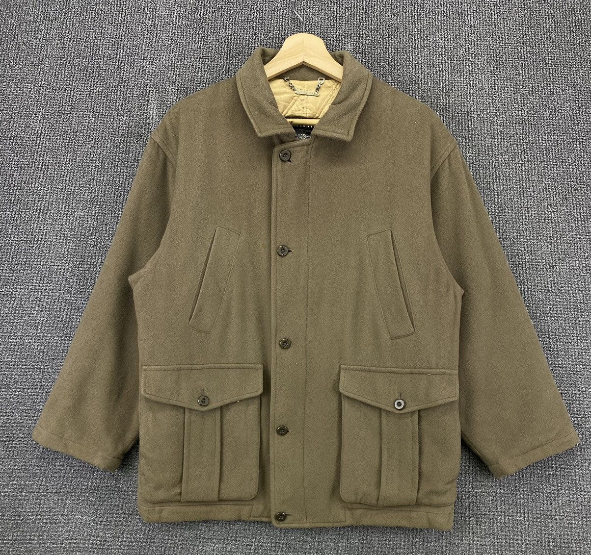 Burberry Vintage 90s Burberry Flaps Pocket Wool Jacket Size US L / EU 52-54 / 3 - 1 Thumbnail