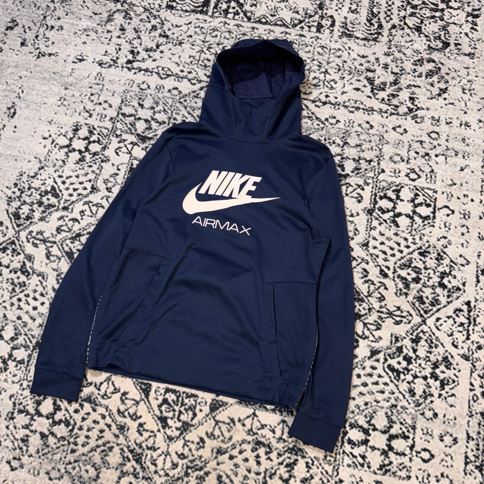 Nike × Vintage Vintage Nike Navy Blue Polyester Hoodie Size S Y2K 90s Size US S / EU 44-46 / 1 - 2 Thumbnail