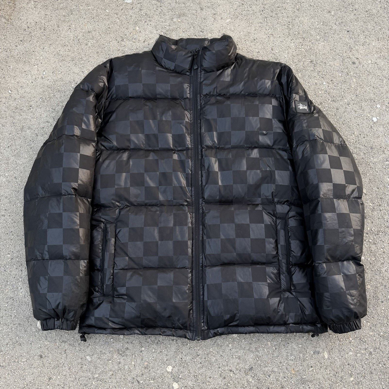 Stussy Stussy Black Checkered Goose Down Puffer Jacket XL Size US XL / EU 56 / 4 - 1 Thumbnail