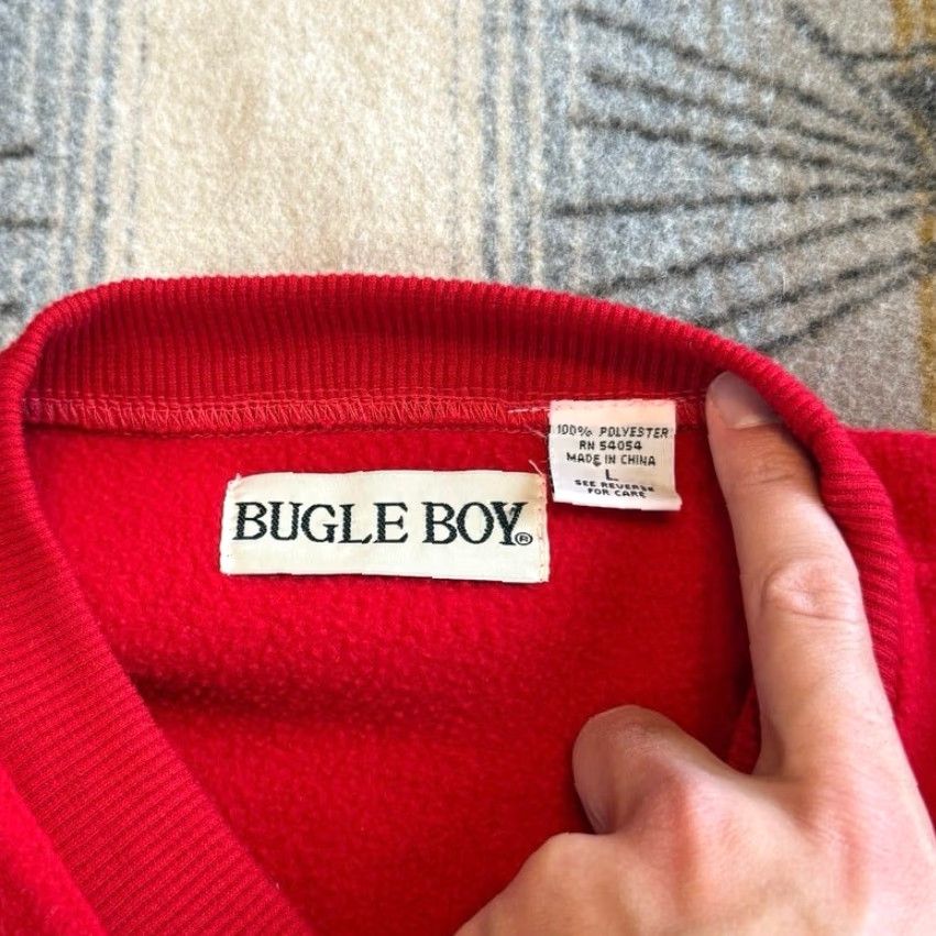 Bugle Boy VINTAGE Bugle Boy Sweatshirt Aztec Pattern Crew Neck Fleece Sweatshirt Size L Men 90s Red Size US L / EU 52-54 / 3 - 2 Thumbnail