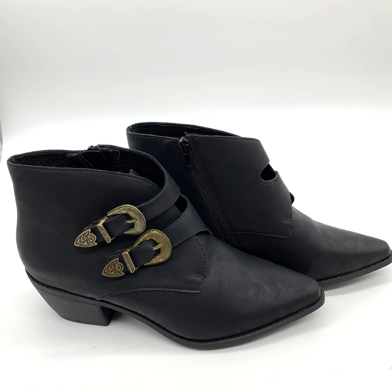Other Black Ankle Bootie Women Size 10 Solid Faux leather Pointed Size US 10 / IT 40 - 1 Thumbnail