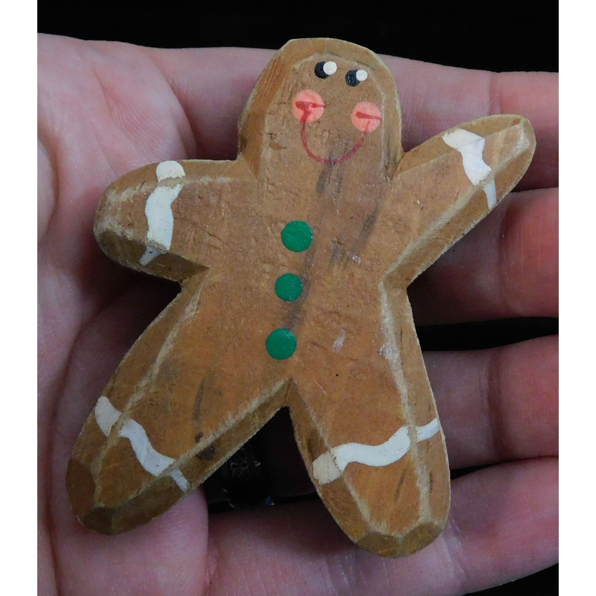 Other Vintage Wooden Gingerbread Person Brooch Size ONE SIZE - 2 Thumbnail