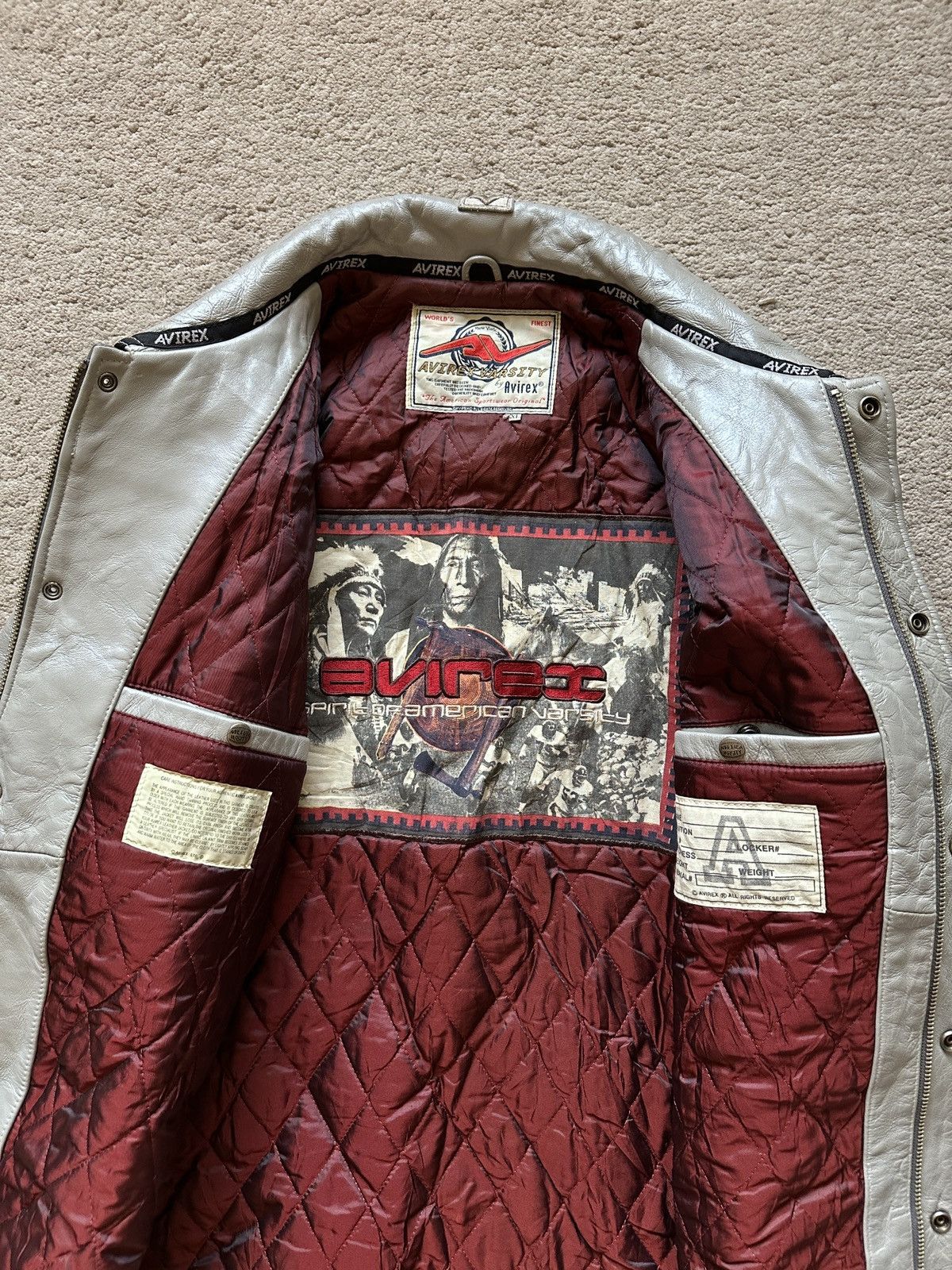 Avirex × Vintage 1990s Avirex Spirit of American Leather Varsity Jacket Size US XL / EU 56 / 4 - 8 Thumbnail