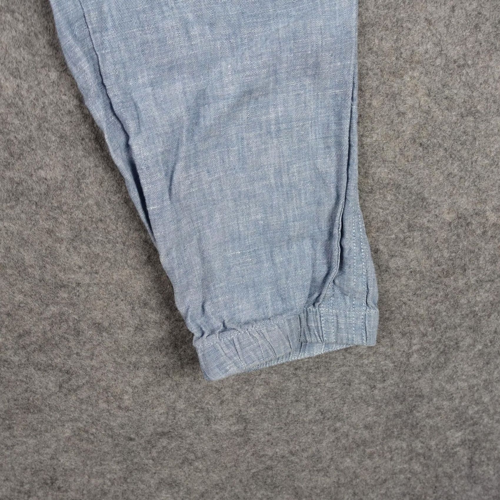 Athleta Athleta Pants Womens 6 Blue Linen Jogger Elastic Waist Zip Pocket Ankle Cuff Tapered Regular Inseam 26 in Casual Womens Size 28" / US 6 / IT 42 - 6 Thumbnail