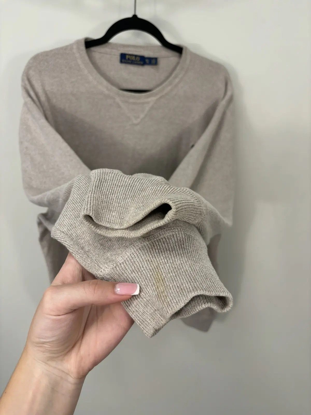 Polo Ralph Lauren × Ralph Lauren × Vintage Vintage Polo Ralph Lauren Sand Beige Classic Cotton Sweater Size US XL / EU 56 / 4 - 3 Thumbnail