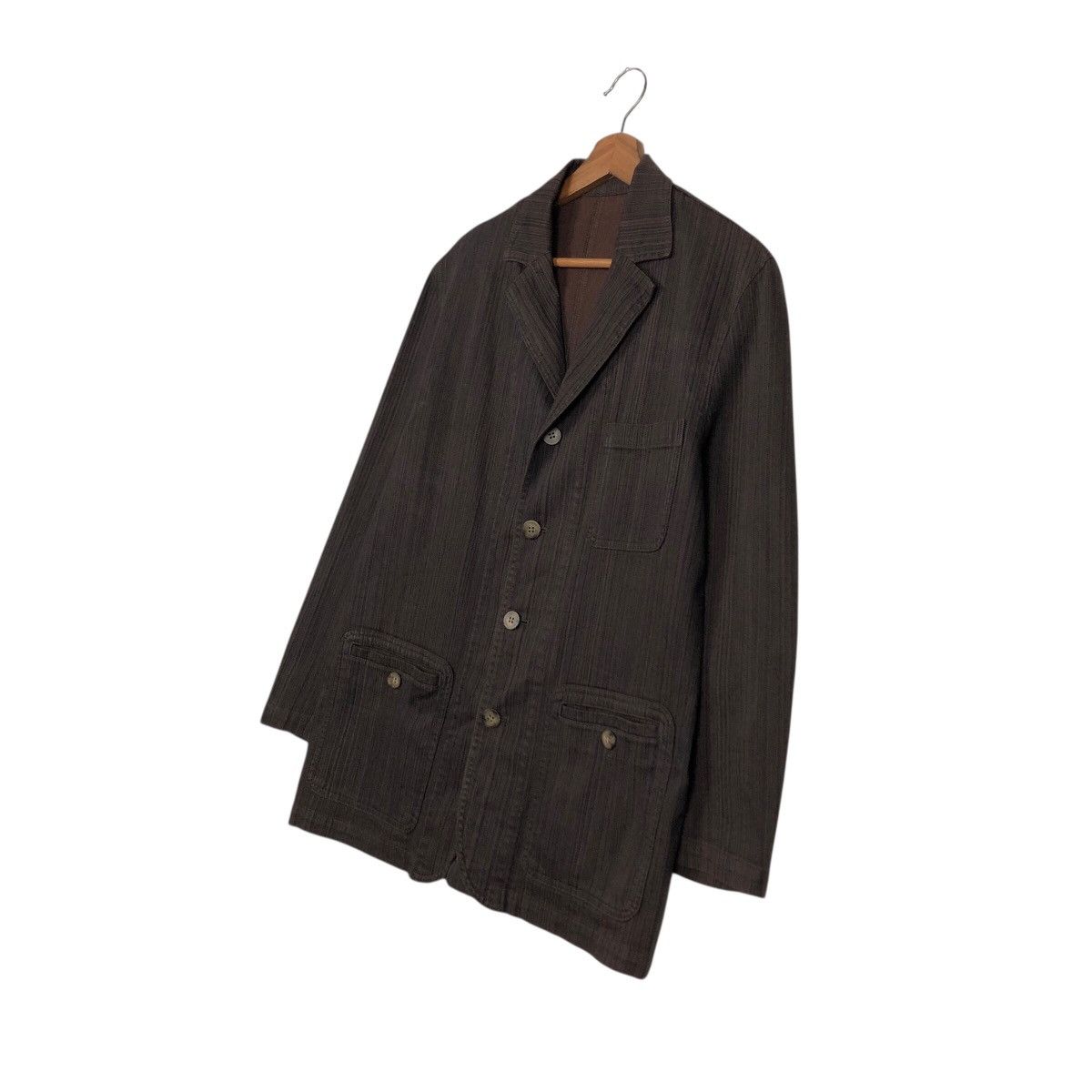 Issey Miyake 📌Vintage Hickory Chore Work Jacket Navy Blue Japan Made Size US M / EU 48-50 / 2 - 3 Thumbnail