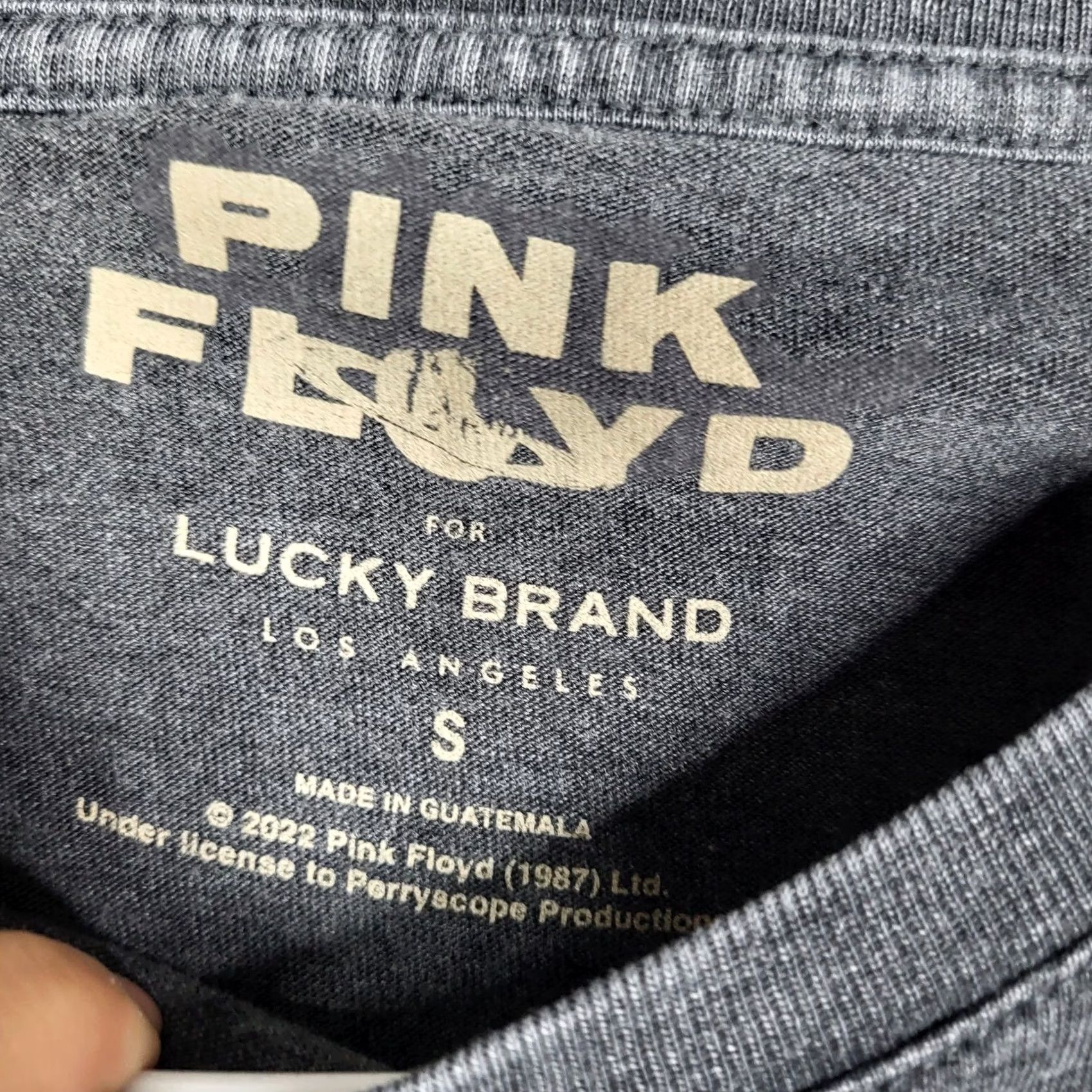 Lucky Brand Lucky Brand Gray Tee Short Sleeve Cotton Polyester Crew Neck Size S Mens Window Pink Floyd Logo Casual Short Sleeve Shirt Size US 29 - 7 Thumbnail
