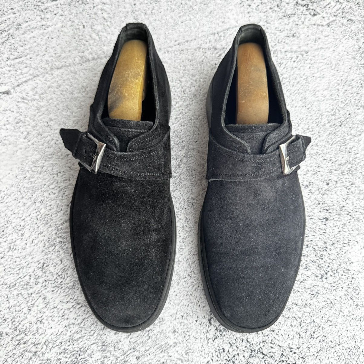Salvatore Ferragamo Salvatore Ferragamo Black Monk Strap Brushed Suede Loafers Size US 7.5 / EU 40-41 - 4 Thumbnail