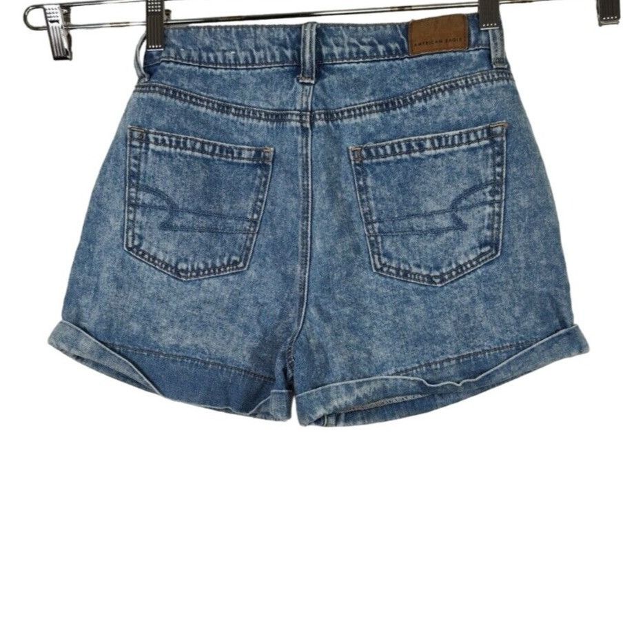 American Eagle Outfitters American Eagle AEO Cuffed Pleated Denim Jean Shorts Size 0 Size 25" / US 0 / IT 36 - 3 Thumbnail