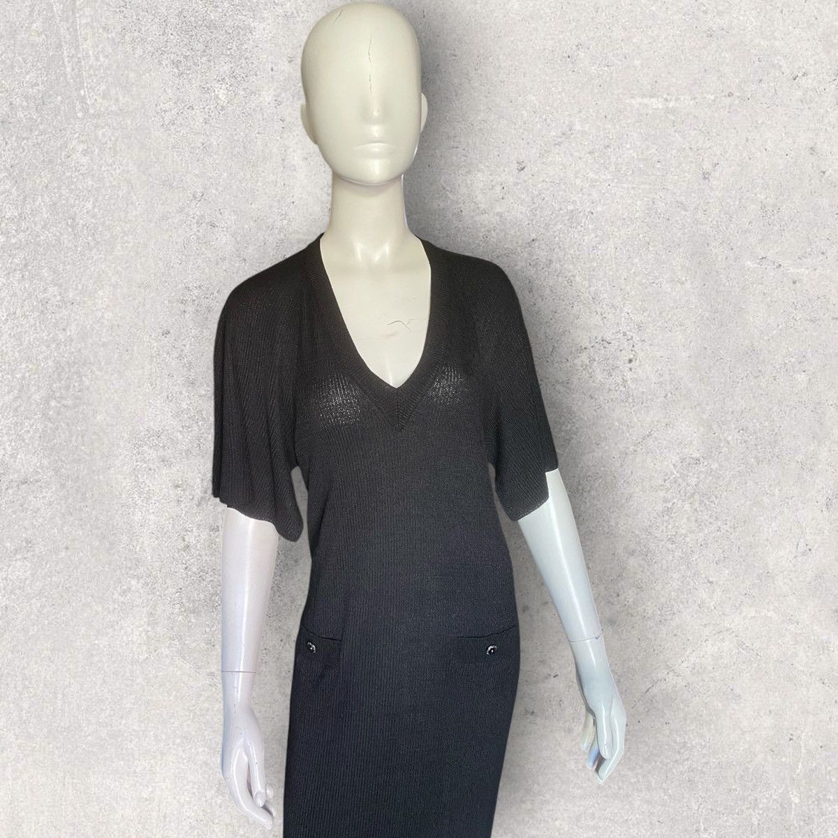 Chanel SS17 Rayon/Poly Blend Cape Sleeve Backless Dress Size M / US 6-8 / IT 42-44 - 2 Thumbnail