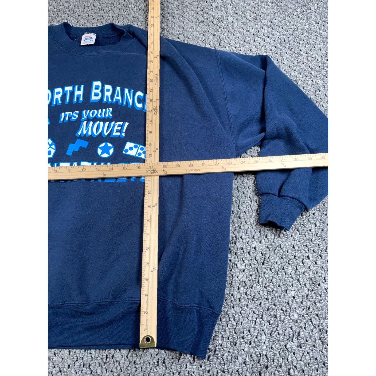 Jerzees VINTAGE Jerzees Sweatshirt North Branch Michigan Pentathlete Adult XL Blue 50/50 Graphic Print 90s City Sports Mens Size US XL / EU 56 / 4 - 6 Thumbnail