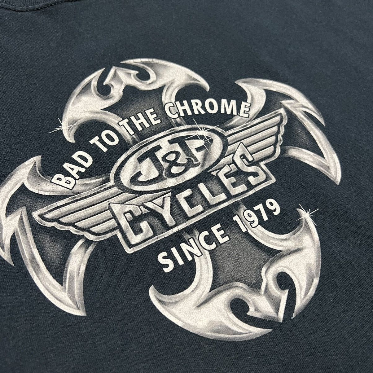 Vintage Vintage JP Cycles Motorcycle T shirt Chrome Biker Boxy Y2K Size US XXL / EU 58 / 5 - 9 Thumbnail