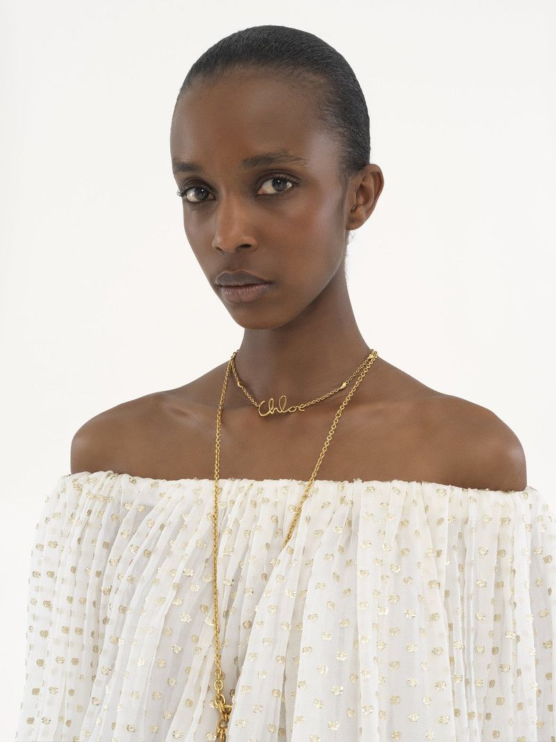 Chloe o1loc1c10326 Gathered Off The Shoulder Top in White Size XS / US 0-2 / IT 36-38 - 5 Thumbnail