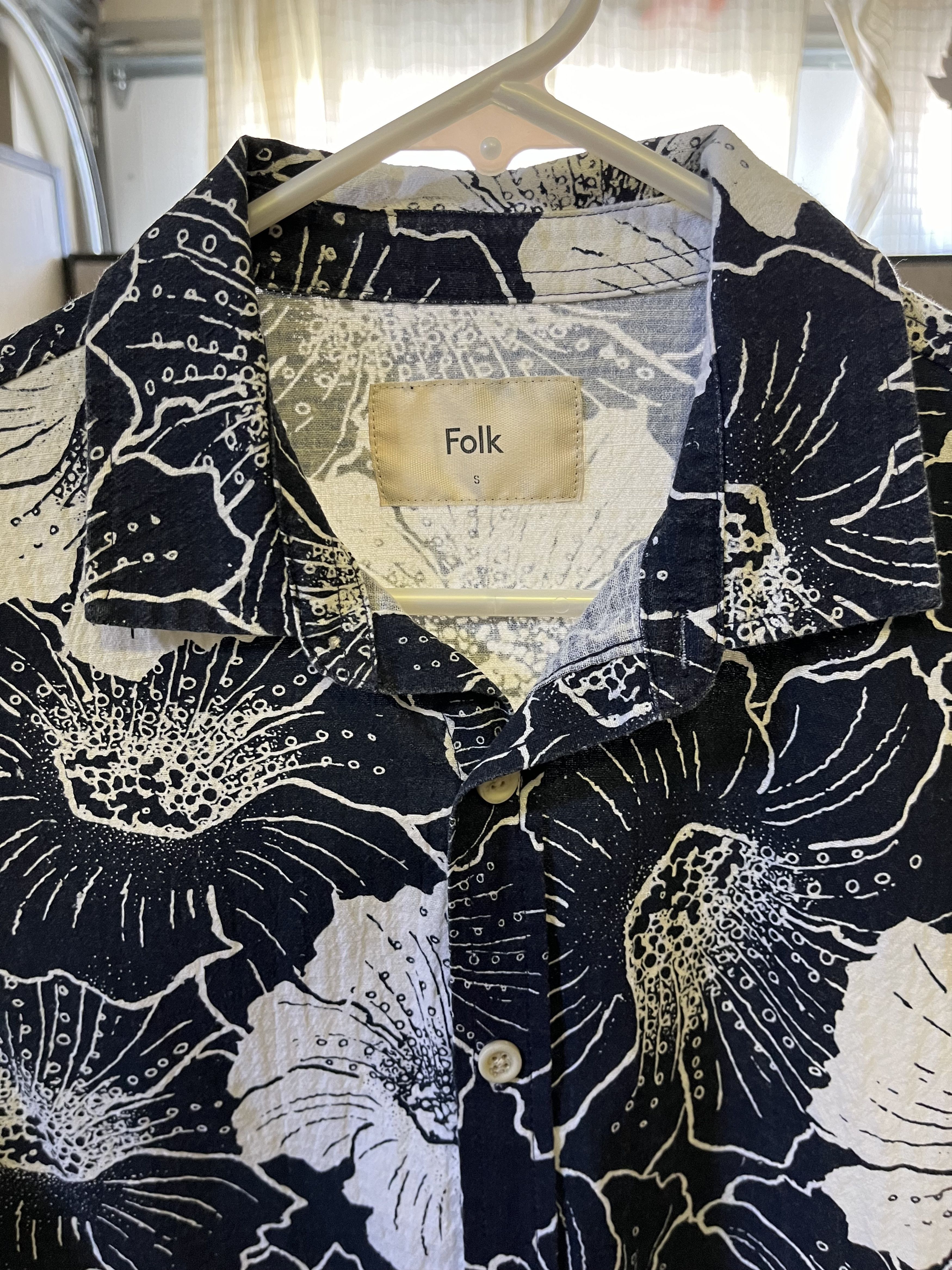 Folk Folk Navy Print Short Sleeve Shirt - size S Size US S / EU 44-46 / 1 - 2 Thumbnail