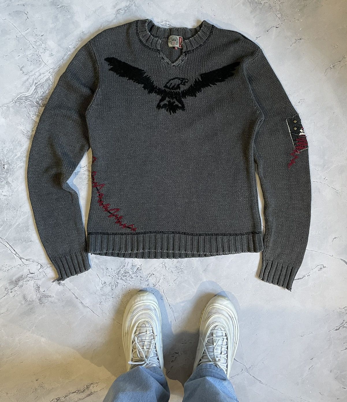 Diesel AvantGarde Vintage Sweatshirt Y2K Printed Knit Japan Sweater Size US L / EU 52-54 / 3 - 2 Thumbnail
