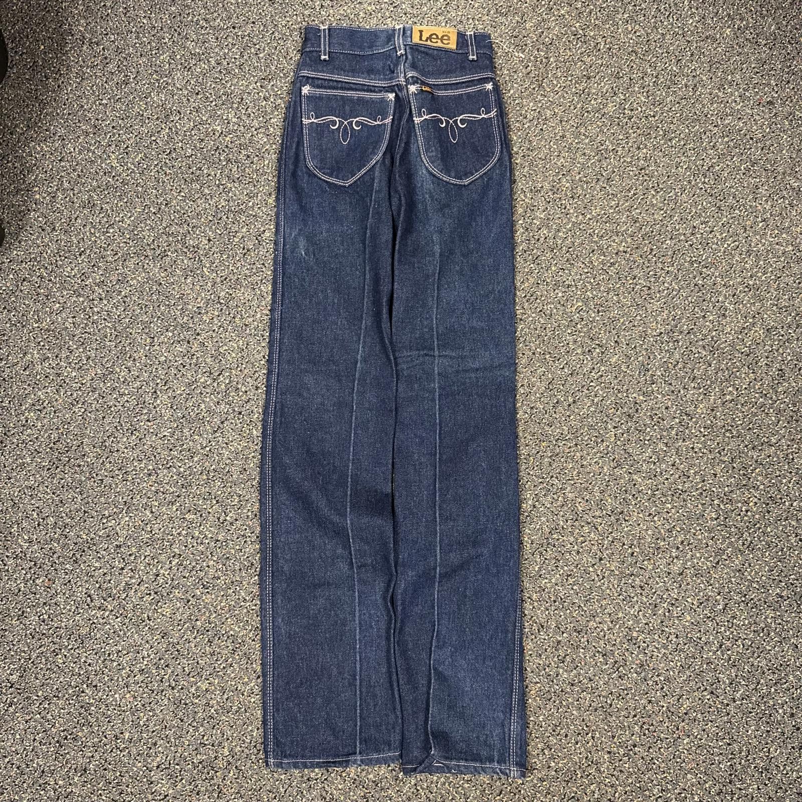 Lee Vintage Kids Ladies Lee Jeans Pink Embroidered Pocket Jeans Size 24" / US 00 / IT 34 - 1 Thumbnail