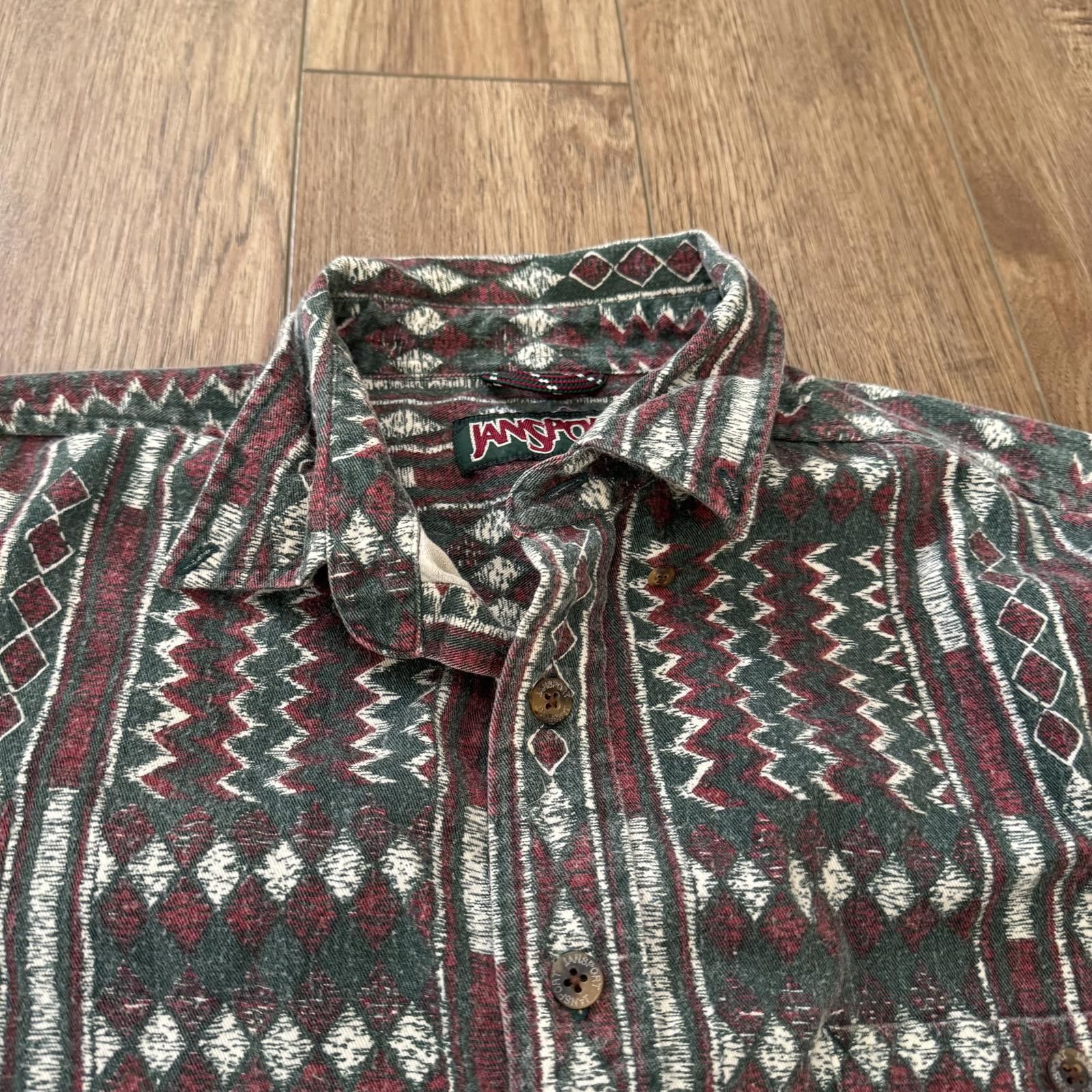 Jansport Vintage 90s Jansport Geometric Aztec Flannel Shirt L RARE Size US L / EU 52-54 / 3 - 2 Thumbnail