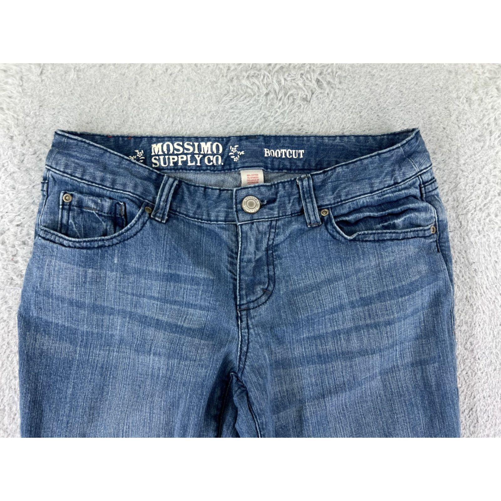 Mossimo Mossimo Jeans Womens 7 Blue Denim Boot Cut Cotton Blend Low Rise Size 28" / US 6 / IT 42 - 6 Thumbnail