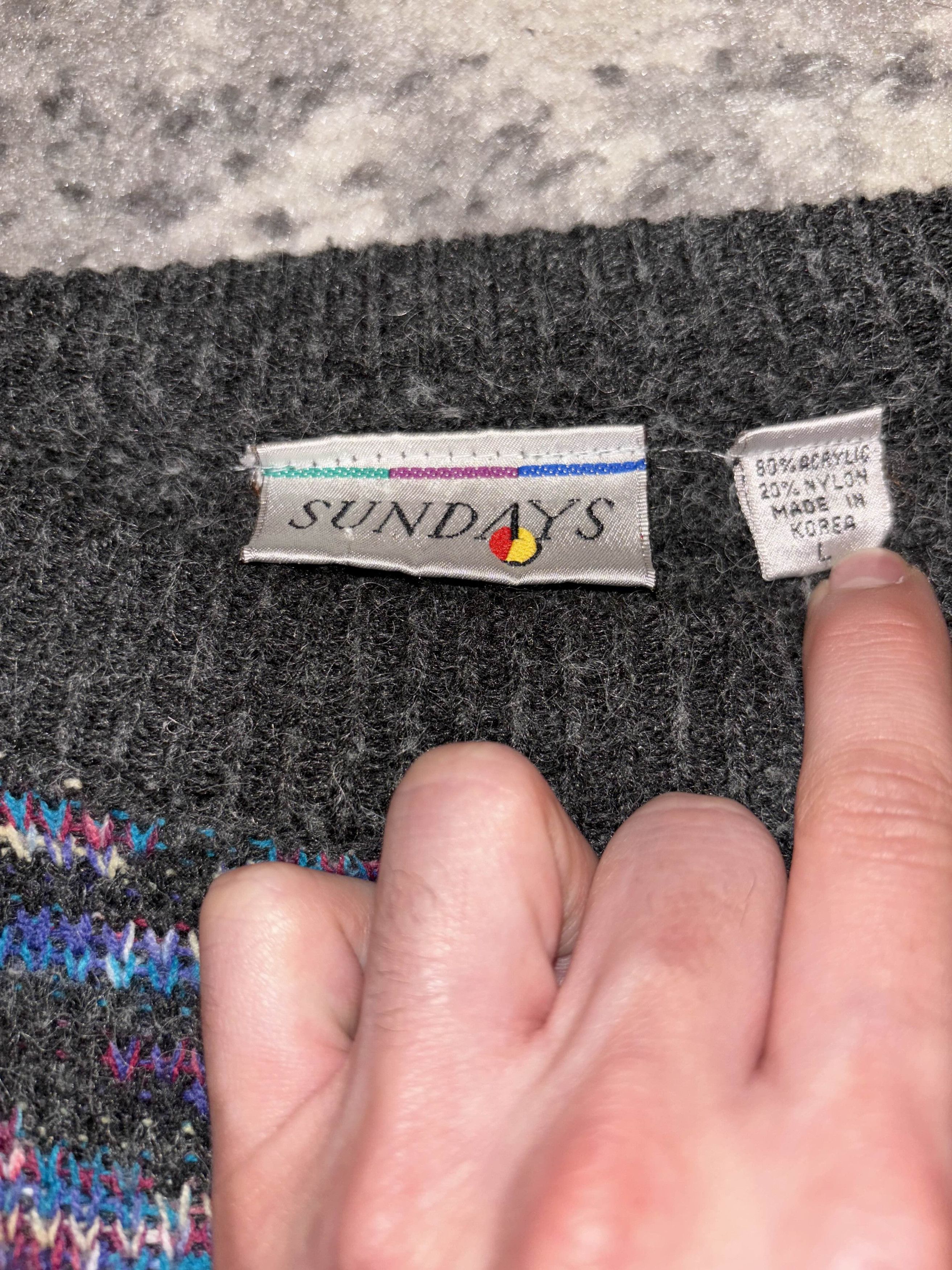 Vintage Vintage 90s Abstract Knit Sweater Size US L / EU 52-54 / 3 - 4 Thumbnail