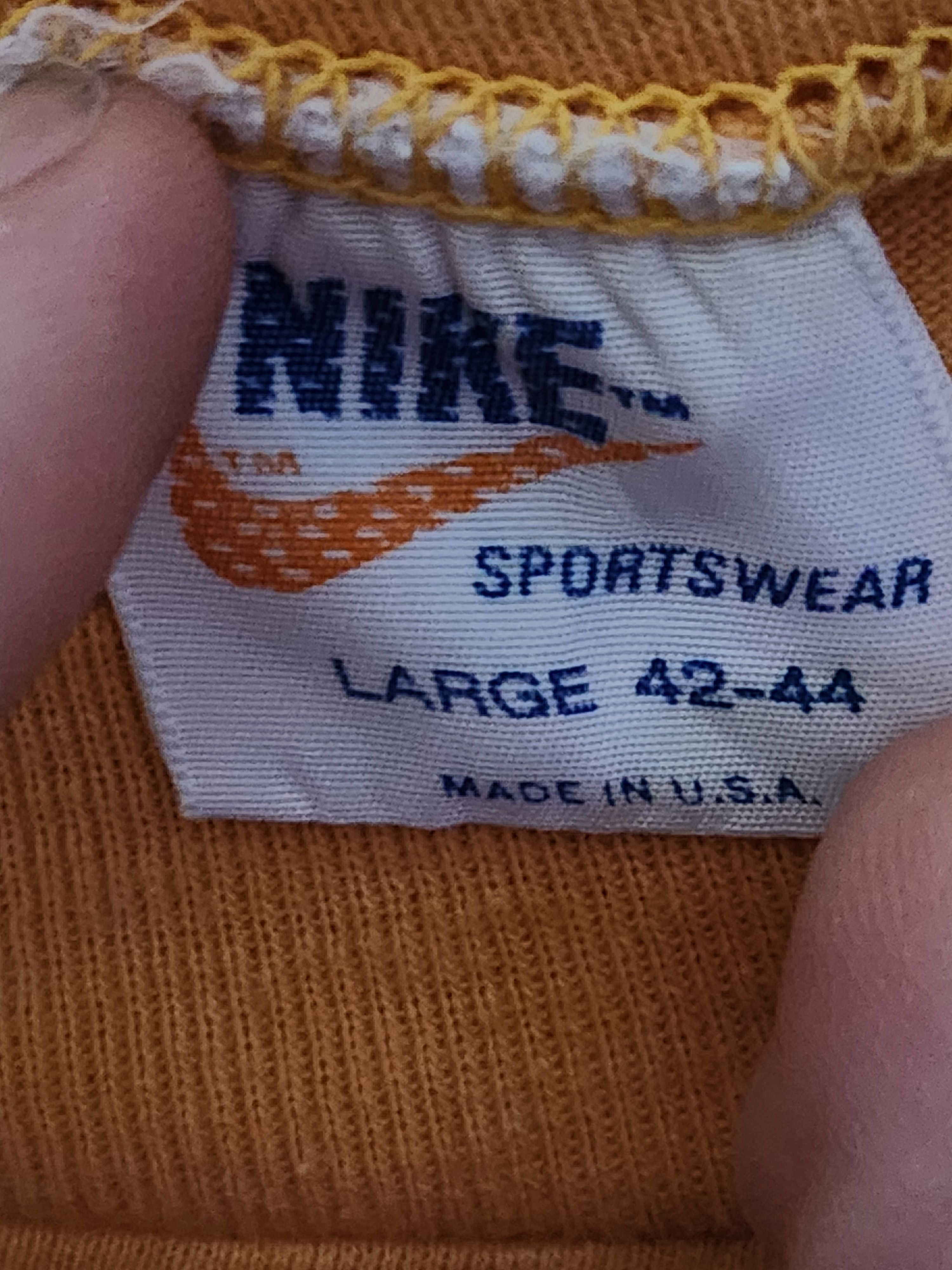 Nike Vintage 70s Nike Orange Tag Made in USA Striped Swoosh Size US L / EU 52-54 / 3 - 3 Thumbnail