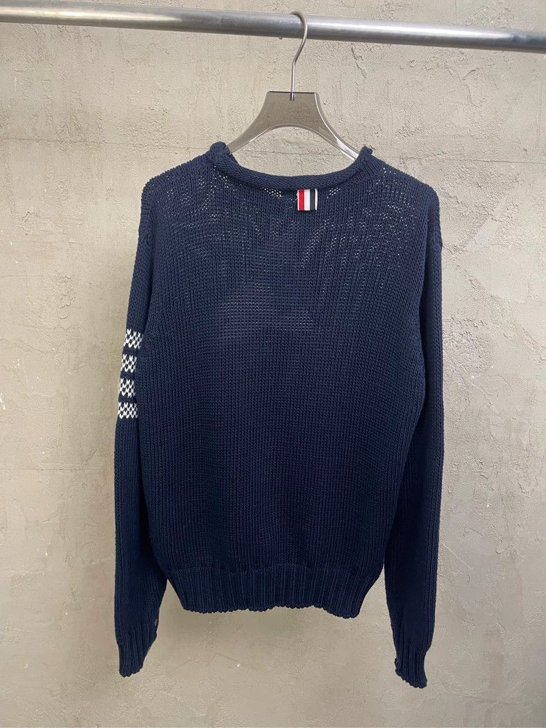 Thom Browne Thom browne Dolphin show four-striped knitted round-neck sw Size US M / EU 48-50 / 2 - 2 Thumbnail