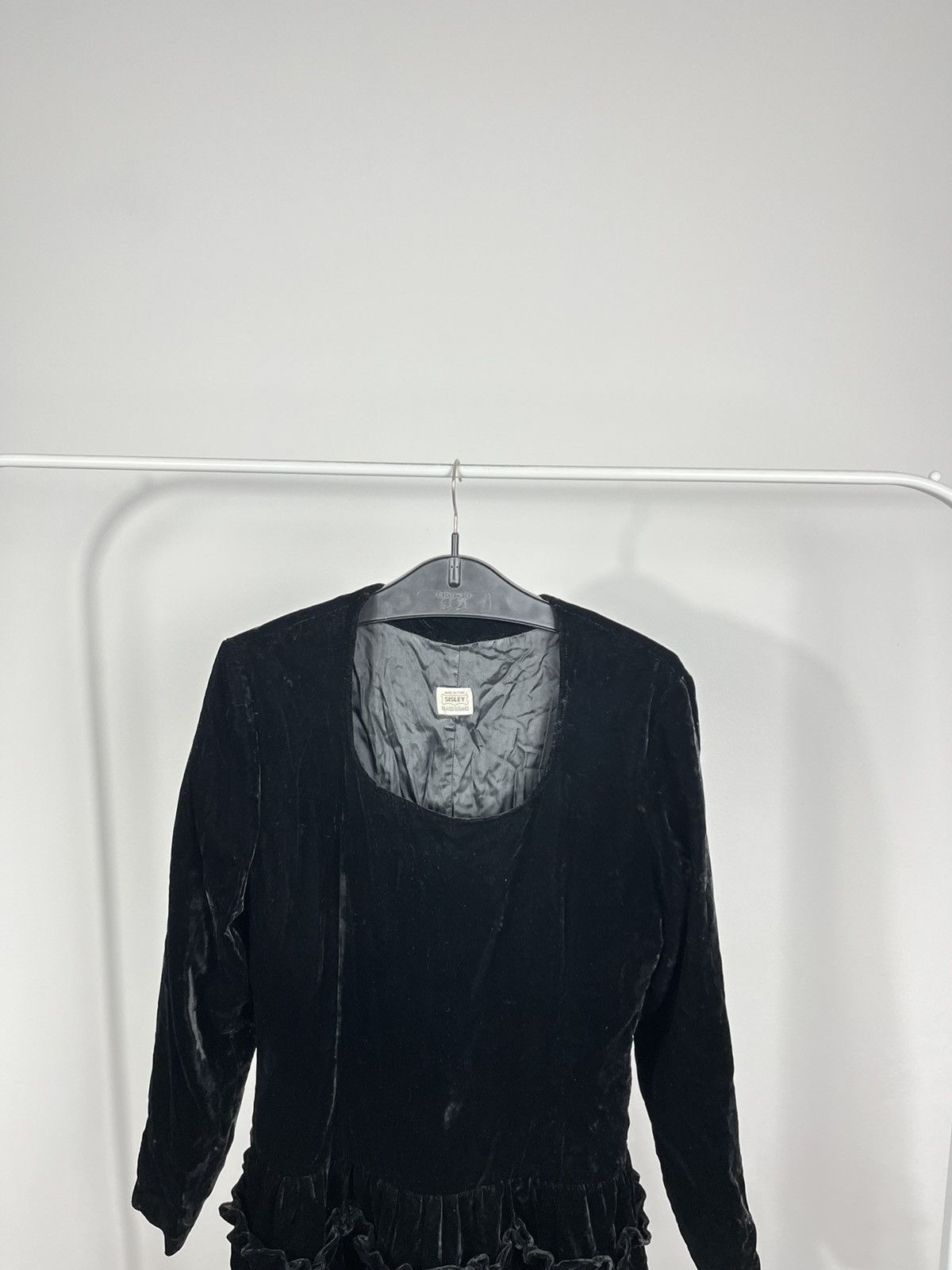 Sisley Vintage Sisley Velvet Mini Dress Made in Italy Ruffle Hem Size M / US 6-8 / IT 42-44 - 11 Thumbnail