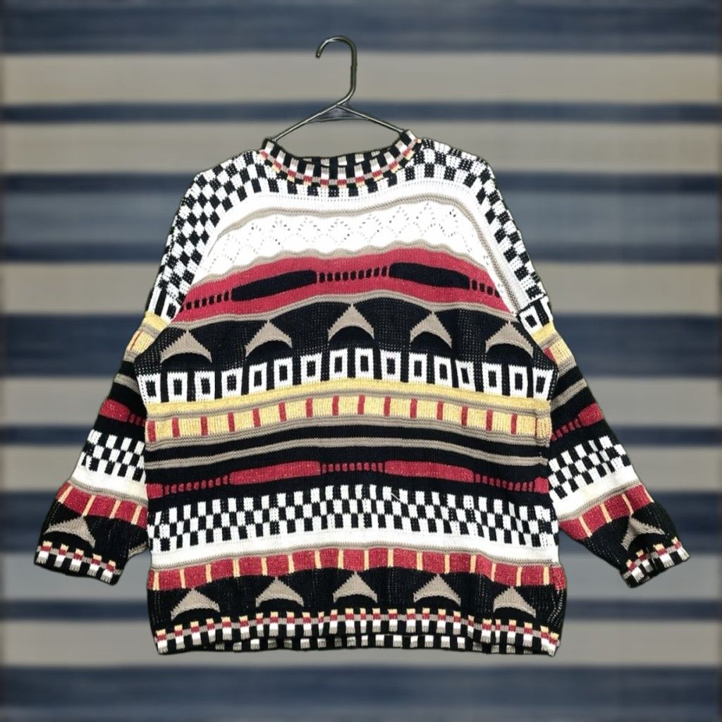 Vintage VINTAGE Cosby Sweater Womens Large Oversized Hand Knitted Embroidered 3D Knit Size L / US 10 / IT 46 - 1 Thumbnail