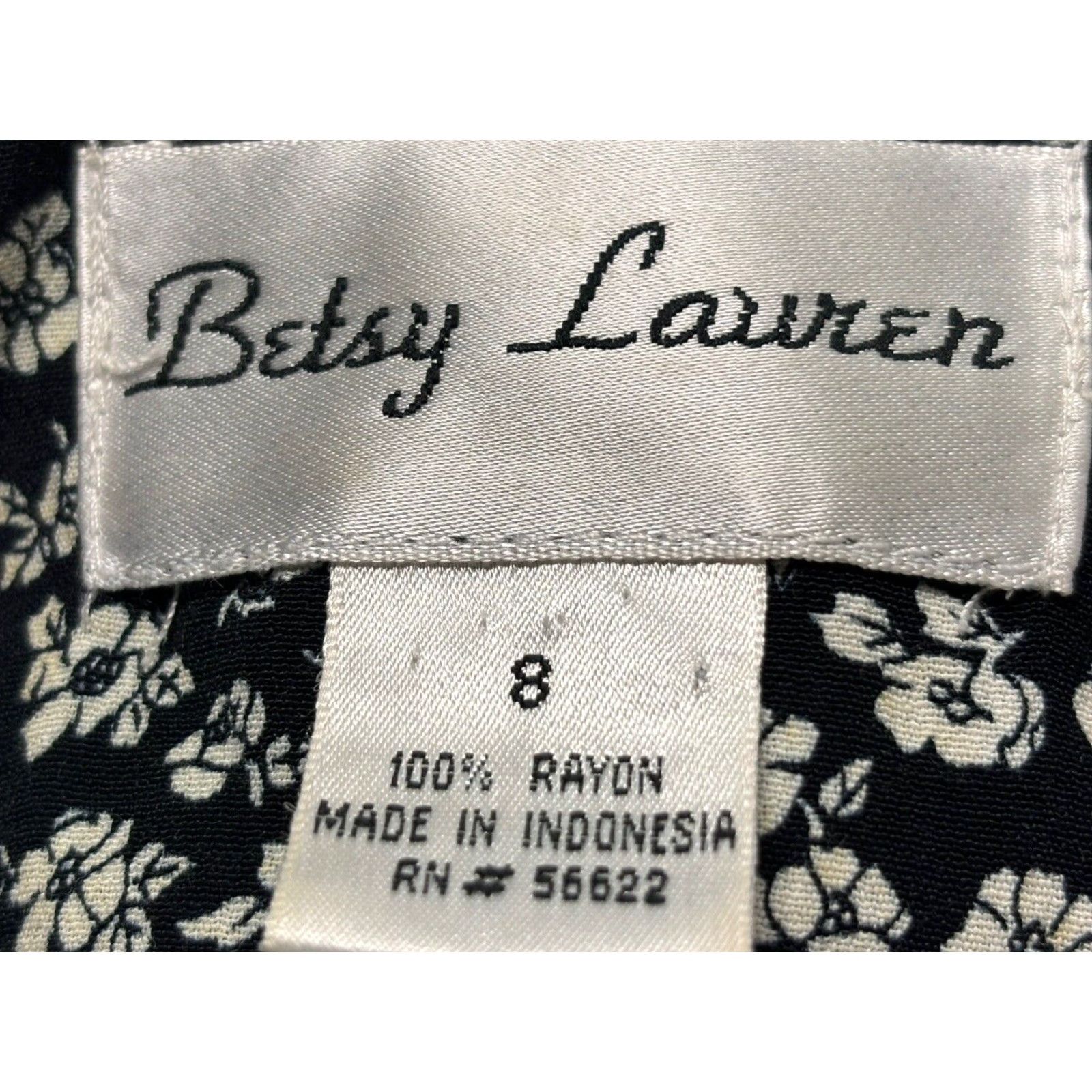 Vintage VINTAGE Betsy Lauren Floral Midi Dress White Grunge Ruffle Sz 8 Womens 90s Size M / US 6-8 / IT 42-44 - 7 Thumbnail