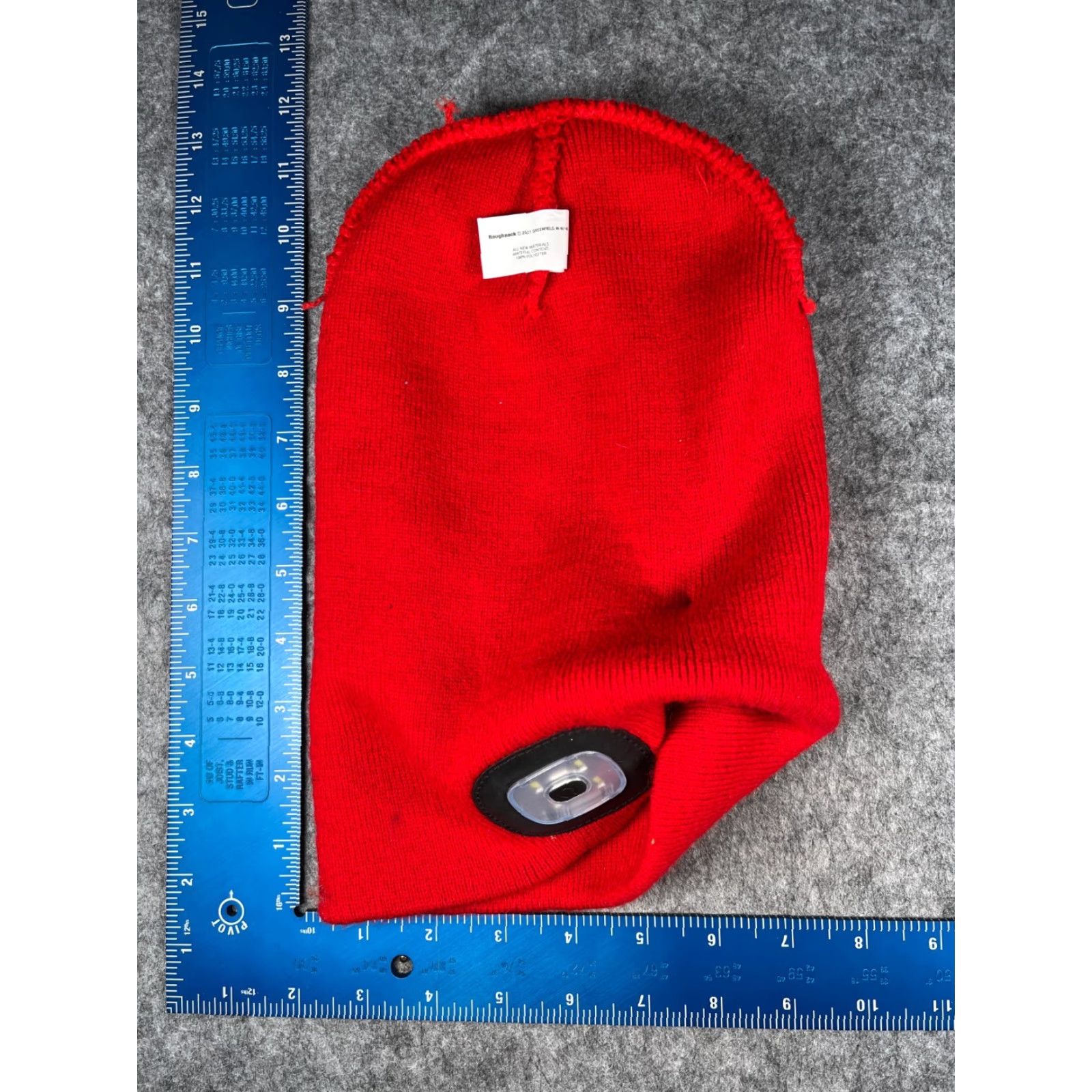 Vintage Roughneck LED Beanie Hat Adult One Size Red Knit Toque Rechargeable USB Light Camping Hunting Logo 9009 Size ONE SIZE - 5 Thumbnail