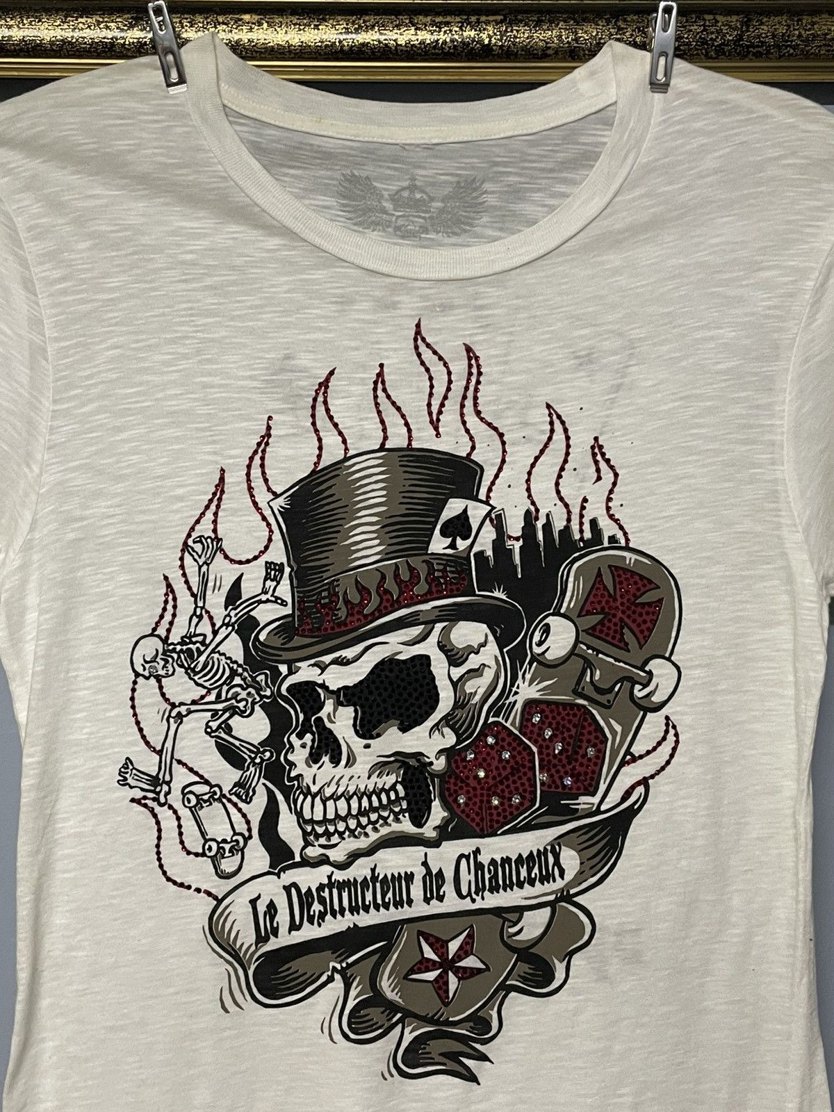 Vintage Japan Designer Opium Society Skull Big Head Tshirt